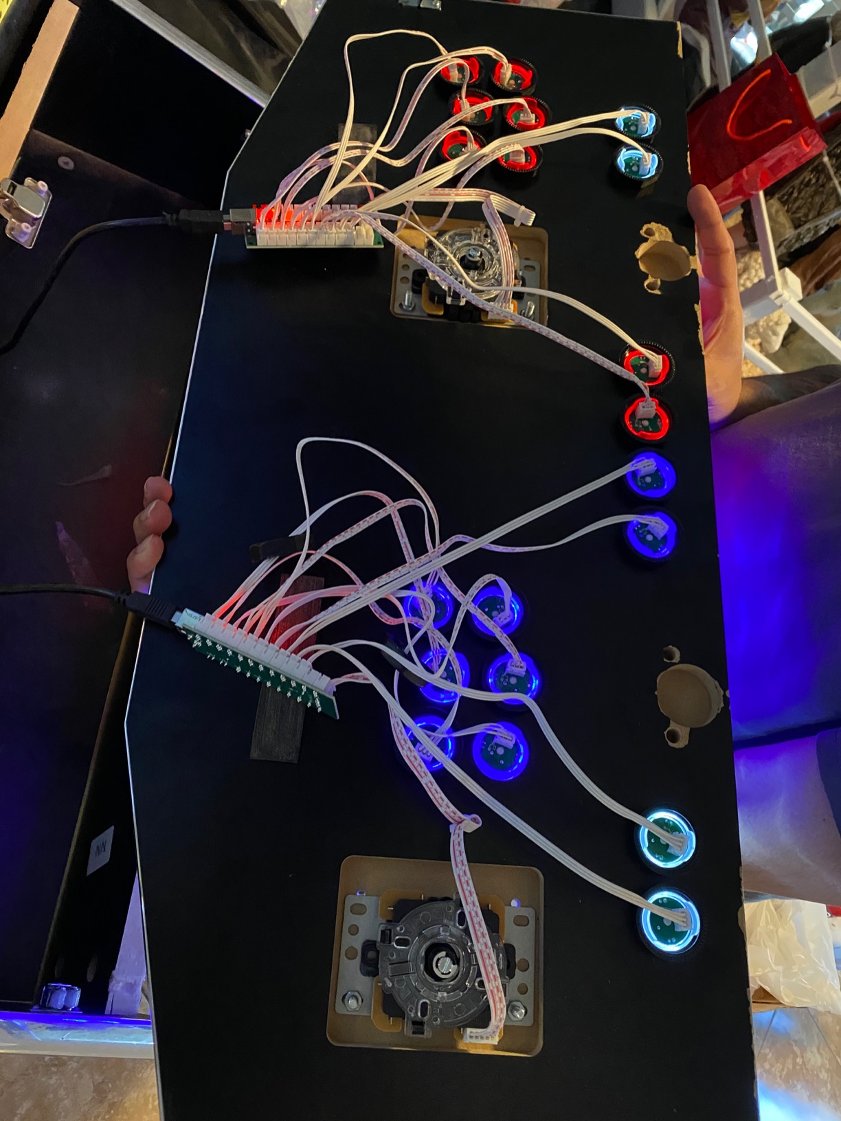 Fosiya LED Arcade Joystick Buttons Kit Ellipse Oval Style 8 Ways Joystick + 20 x LED Arcade Buttons for 2 Player Video Games Standard Controllers All Windows PC MAME Raspberry Pi (Mix Colors Kits) customer photo 1