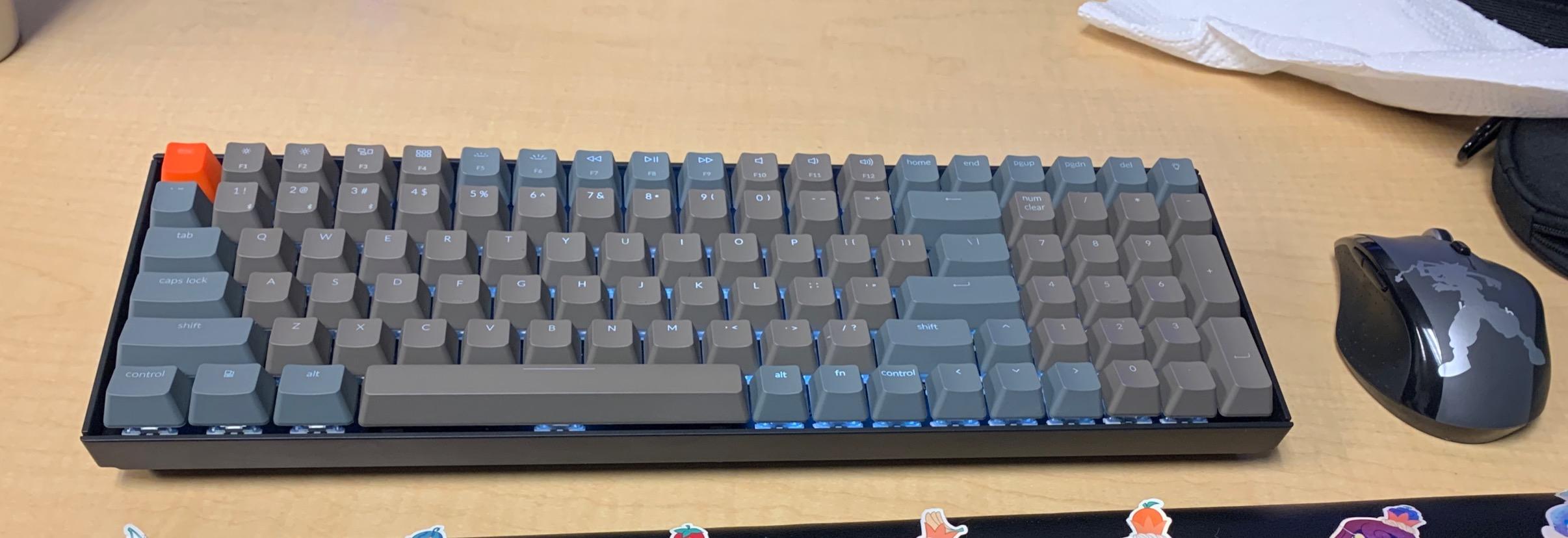 K4 96% Layout 100 Keys Wireless Bluetooth 5.1/Wired USB Mechanical Gaming Keyboard with Keychron Super Brown Switch White LED Backlight N-Key Rollover for Mac Windows PC-Version 2 customer photo 1