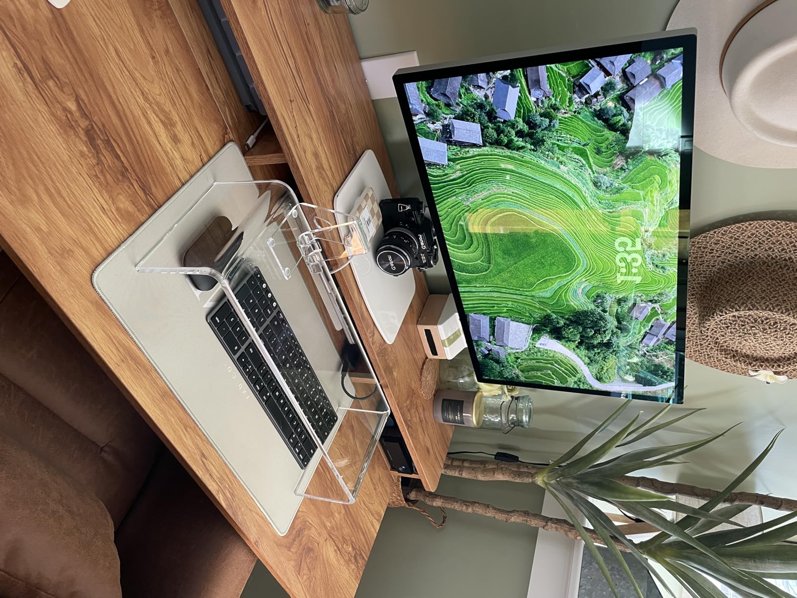 Clear Acrylic Keyboard Cover Protector Anti-Cat,2 in 1 Keyboard Bridge Protector and Monitor Stand customer photo 1