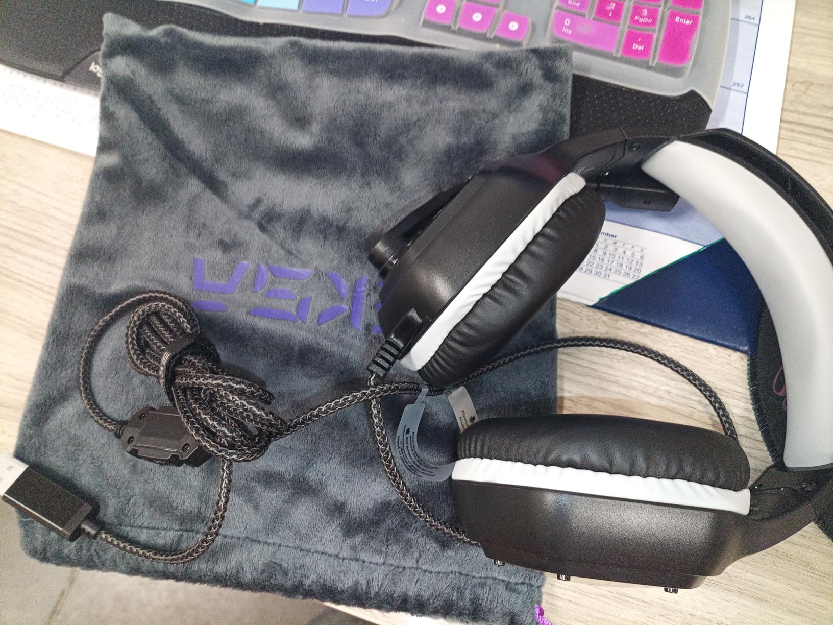 EKSA E1000 USB Gaming Headset for PC, Computer Headphones with Microphone/Mic Noise Cancelling, 7.1 Surround Sound, RGB Light - Wired Headphones for PS4, PS5 Console, Laptop, Call Center customer photo 2