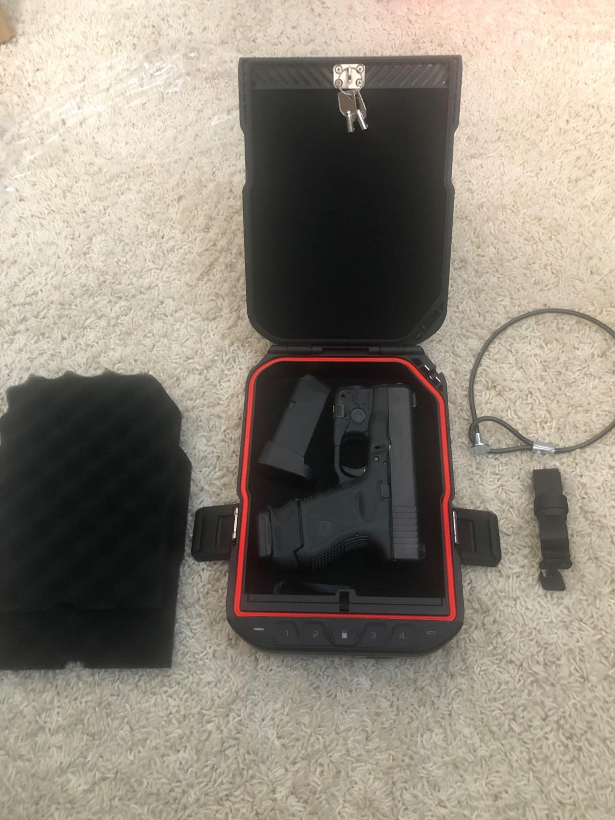 VAULTEK LifePod 10 Compact Lockable Weather Resistant Portable Case with Built-In Lock, Backlit Keypad, Steel Security Cable, & TSA Compliant (Covert Black) customer photo 1