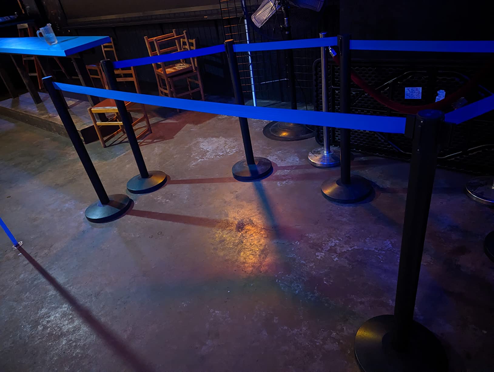 Crowd Control Warehouse Set of 2 Stanchion Retractable Belt Barriers, 11 Foot Black Belt Barrier with 40