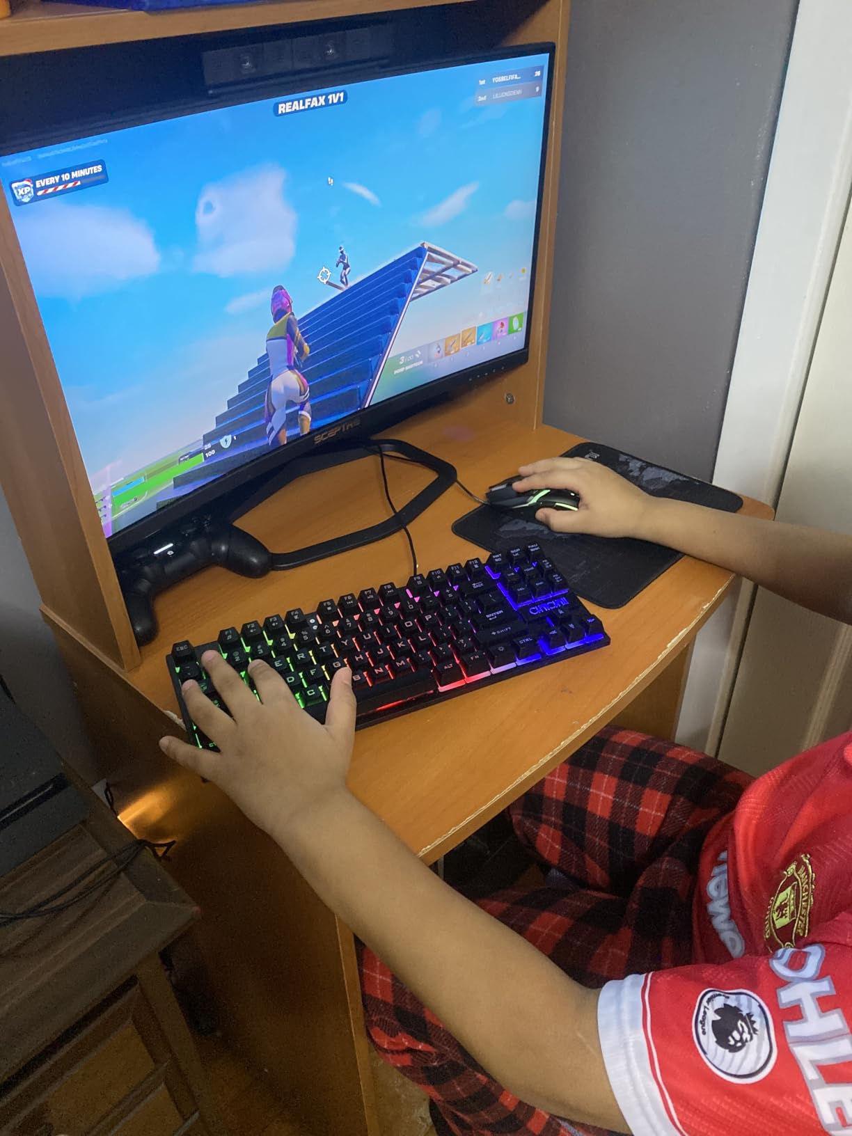 CHONCHOW 87 Keys TKL Gaming Keyboard and Mouse Combo, Wired LED Rainbow Backlit Keyboard 800-3200 DPI RGB Mouse, Gaming for PS4 Xbox PC Laptop Mac customer photo 1