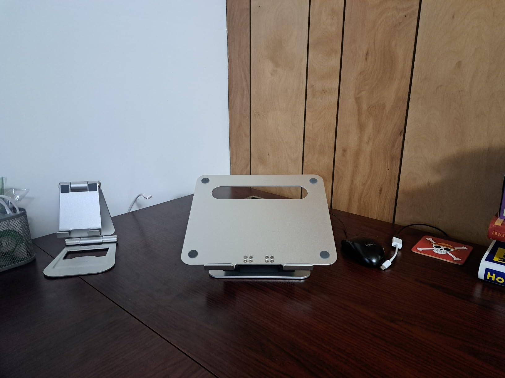 Nulaxy Height Adjustable Laptop Stand for Desk, Dual Foldable Aluminum Computer Riser, Pull Out Design Ergonomic Sit to Notebook Holder Convertor, Compatible with All 10-17