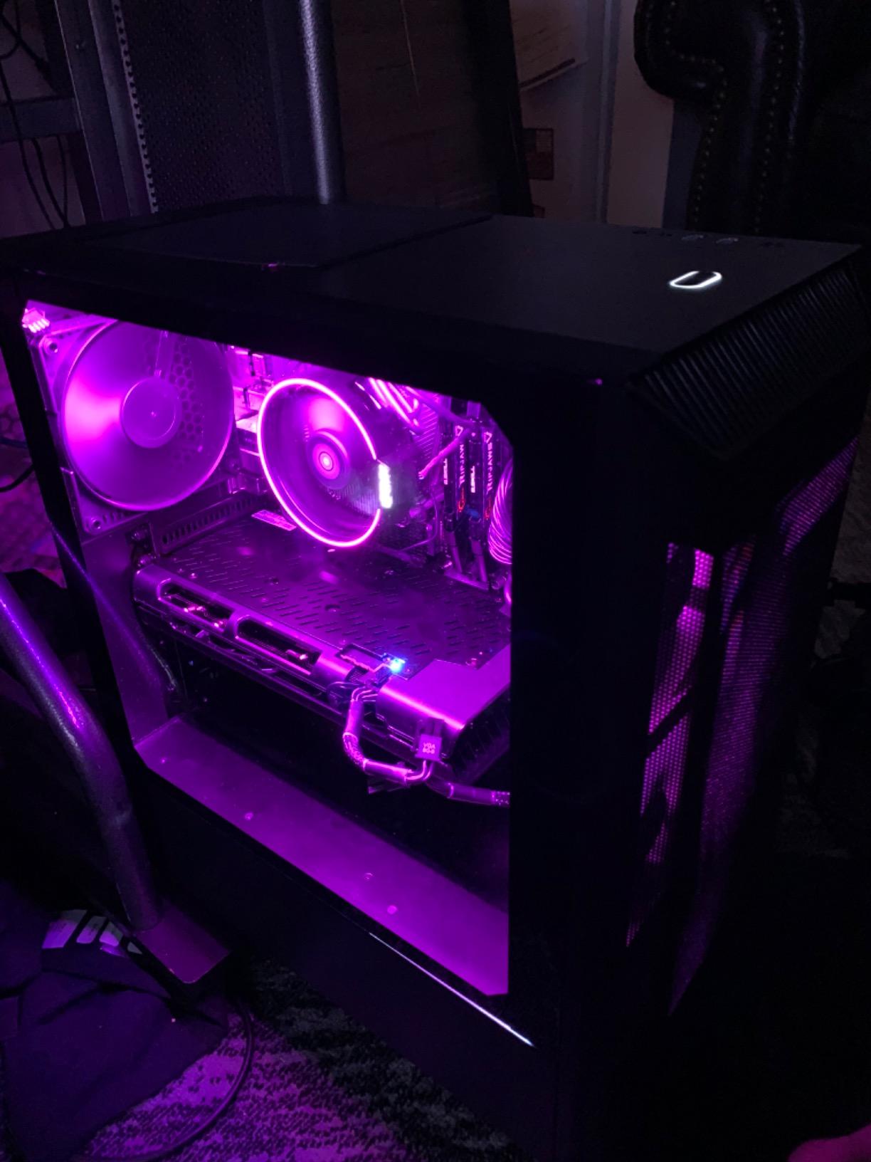 Airgoo NEON Addressable RGB PC LED Strip, 15.75 x 0.55 x 0.28 inches diffused Silicon Rubber Tube, for 5V 3-pin argb Header, Come with Magnetic Brackets, Upgraded Blister Packaging customer photo 1