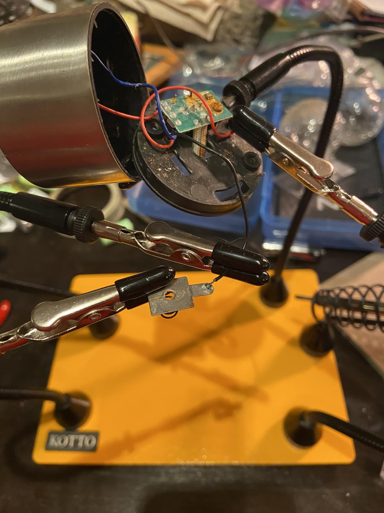 Fstop Labs Third Hand Soldering Tool PCB Holder Four Magnetic Based With Iron Holder, Flexible Metal Arms Helping Hands Crafts Jewelry Hobby Workshop Helping Station Non-Slip Steel Weighted Base customer photo 1