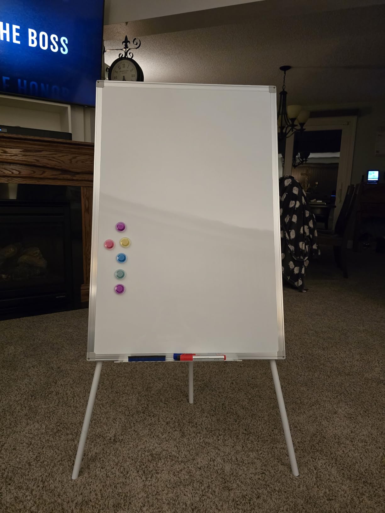 Easel Whiteboard - Magnetic Portable Dry Erase 36 x 24 Tripod Height Adjustable, 3' x 2' Flipchart Easel Stand White Board for Office (36x24 Gray) customer photo 2