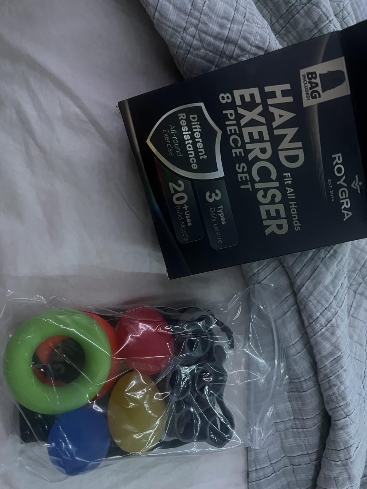 roygra Grip Strength Trainer (8 Pack), Forearm Strengthener, Stress Balls for Adults, Hand Strengthening Devices, Wrist Finger Strengthener, Physical Therapy Exercise Equipment, Golf Baseball Climbing customer photo 2