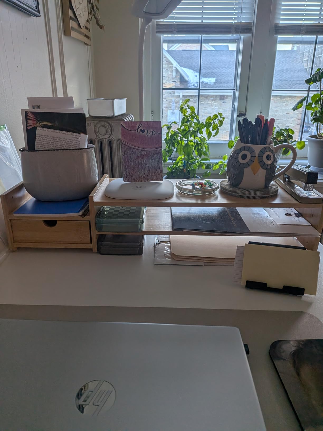 Bamboo 2-Tier Monitor Stand Riser with Drawers, Desktop Organizer for Laptop, Computer, Printer, Cellphone - Reduce Neck & Eye Strain, Office & Home Use customer photo 1