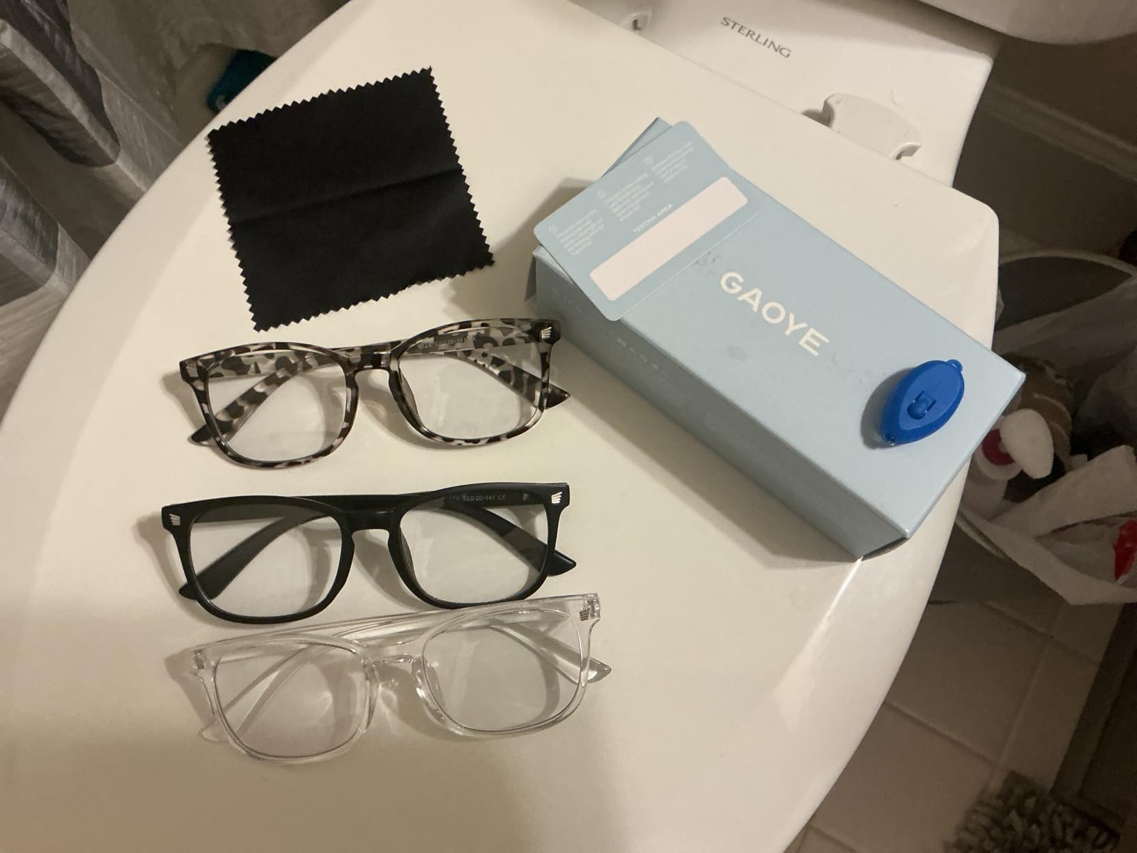 Gaoye Stylish Blue Light Glasses for Woman - Computer Glasses for Blue Light Blocking - Lightweight Frames - 3 pack customer photo 1