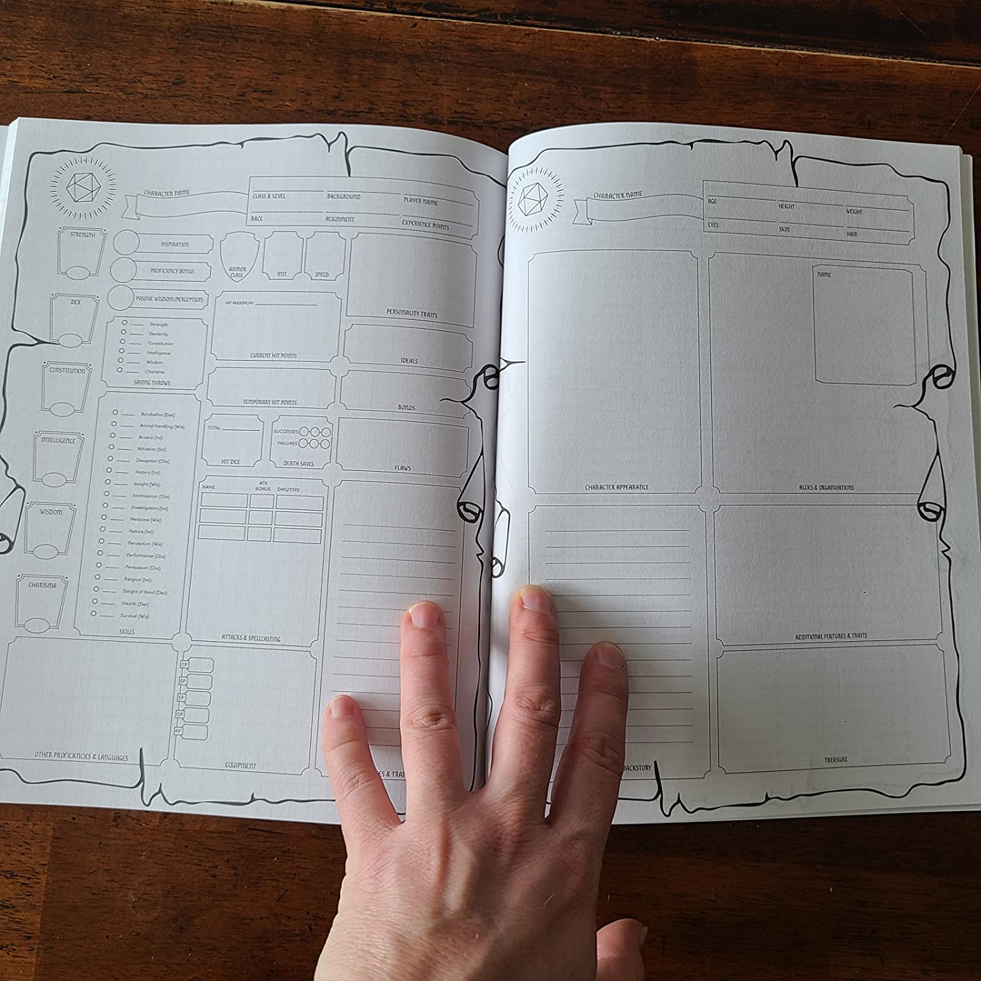 The RPG Campaign Journal: Complete With: 5e Character Sheets, Graph, Ruled, and Hex Pages for Your Next Tabletop Adventure. (Midnight Blue Cover) customer photo 2