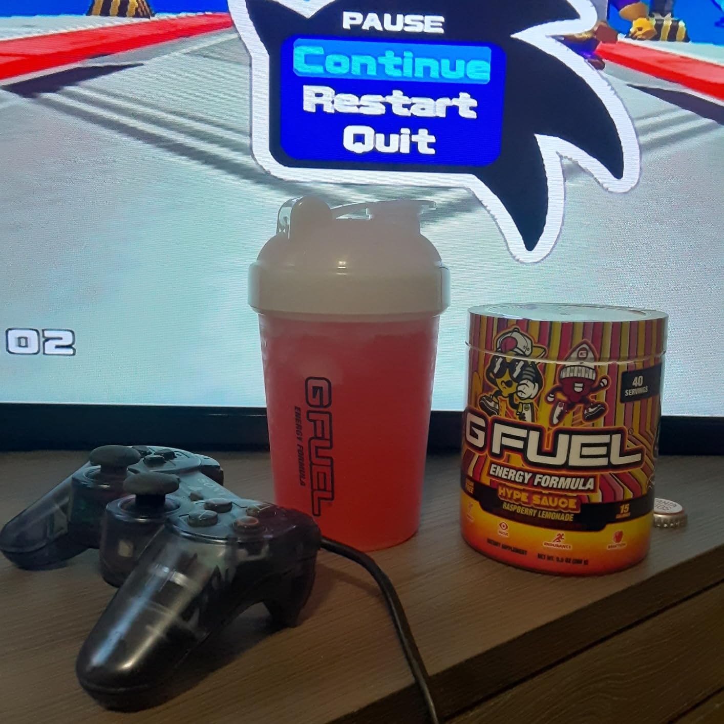 G Fuel Hype Sauce 2.0 Energy Drink Powder, Pre Workout Caffeine Mix for Gaming, Sugar Free Focus Amino, Vitamin + Antioxidants, 8.7oz (Raspberry Lemonade, 40 Servings) customer photo 1