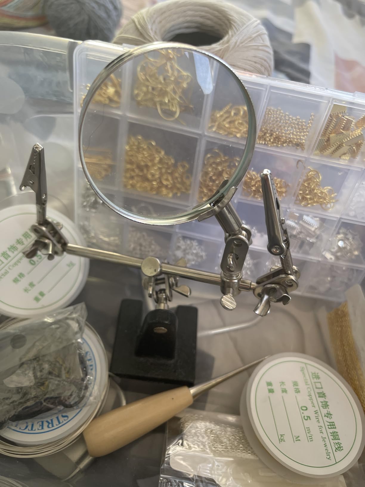 shynek Jewelry Making Supplies Kit for Adults, Jewelry Making Tools with Earring Hooks, Findings, Wires, Chains and Helping Hands for Crafts Making and Repair customer photo 1