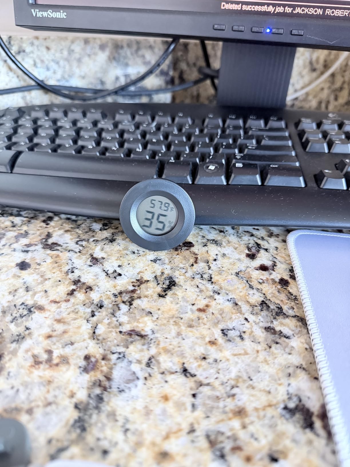 2-Pack Mini Hygrometer Thermometer Fahrenheit or Celsius Meter Digital LCD Monitor Indoor Room Round Humidity Temperature Gauge for 3D Printers Guitar Case Greenhouse Babyroom Reptile Incubator customer photo 1