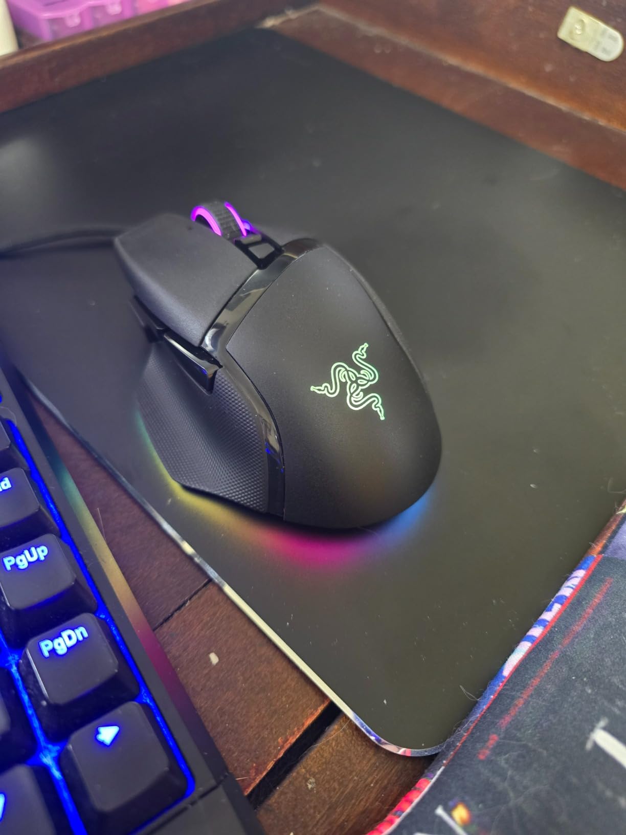 Vaydeer Hard Metal Mouse Pad for Desk Black Metal Aluminum Mouse Pad Mat Smooth Magic Ultra Thin Double Side Mouse Mat Waterproof for Gaming and Office, 9.05X7.08 Inch customer photo 1