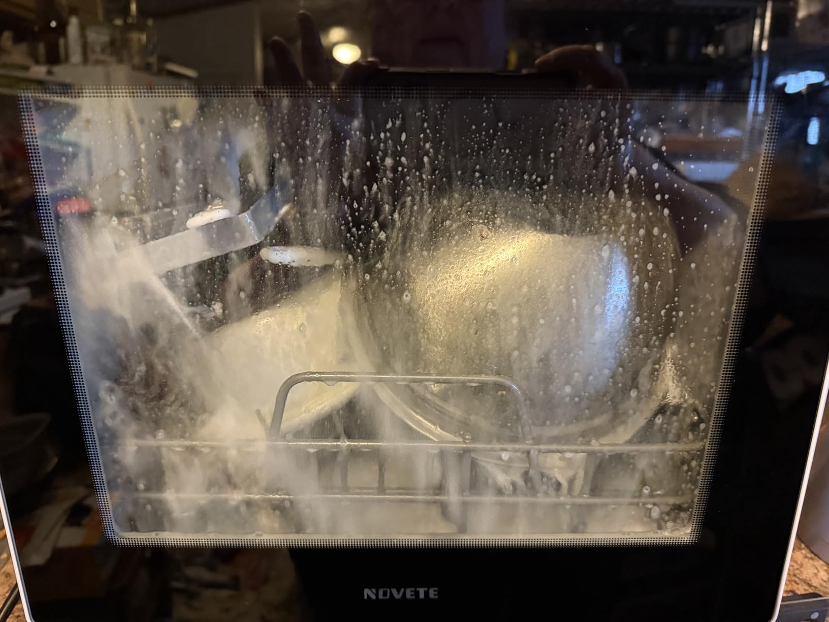 NOVETE Portable Countertop Dishwashers, Compact Dishwashers with 5L Built-in Water Tank & Inlet Hose, 5 Washing Programs, Baby Care, Air-Dry Function and LED Light for Small Apartments customer photo 2