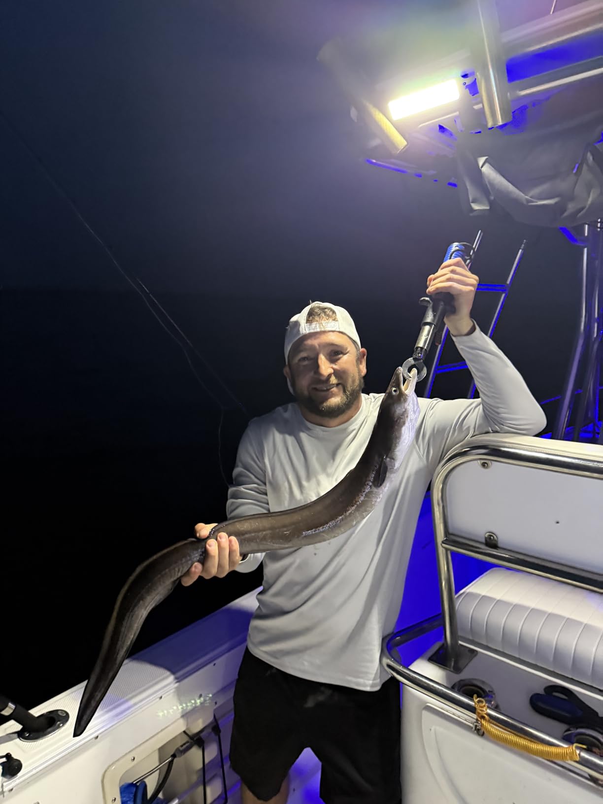 Wave One Marine Dual Color LED Boat Spreader Light Deck Flood Beam Stainless Hardware & Bracket IP68 Waterproof Multicolor Bright High Lumen Output (White Housing, White & Blue) customer photo 2