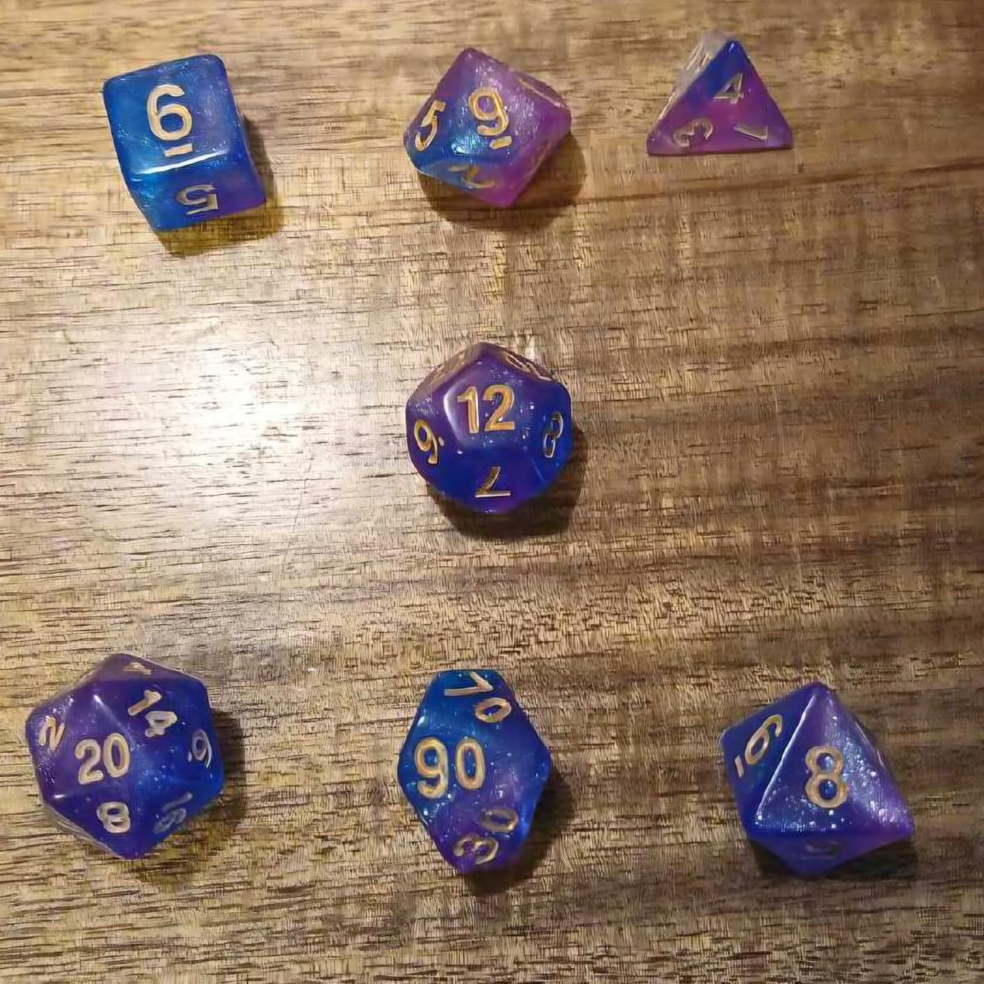 SmartDealsPro 6 x 7 Sets (42 pcs) Glitter Polyhedral Dice Sets with Pouches for DND RPG MTG Dungeon and Dragons Table Board Roll Playing Games D4 D8 D10 D12 D20 (6 Sets) customer photo 1