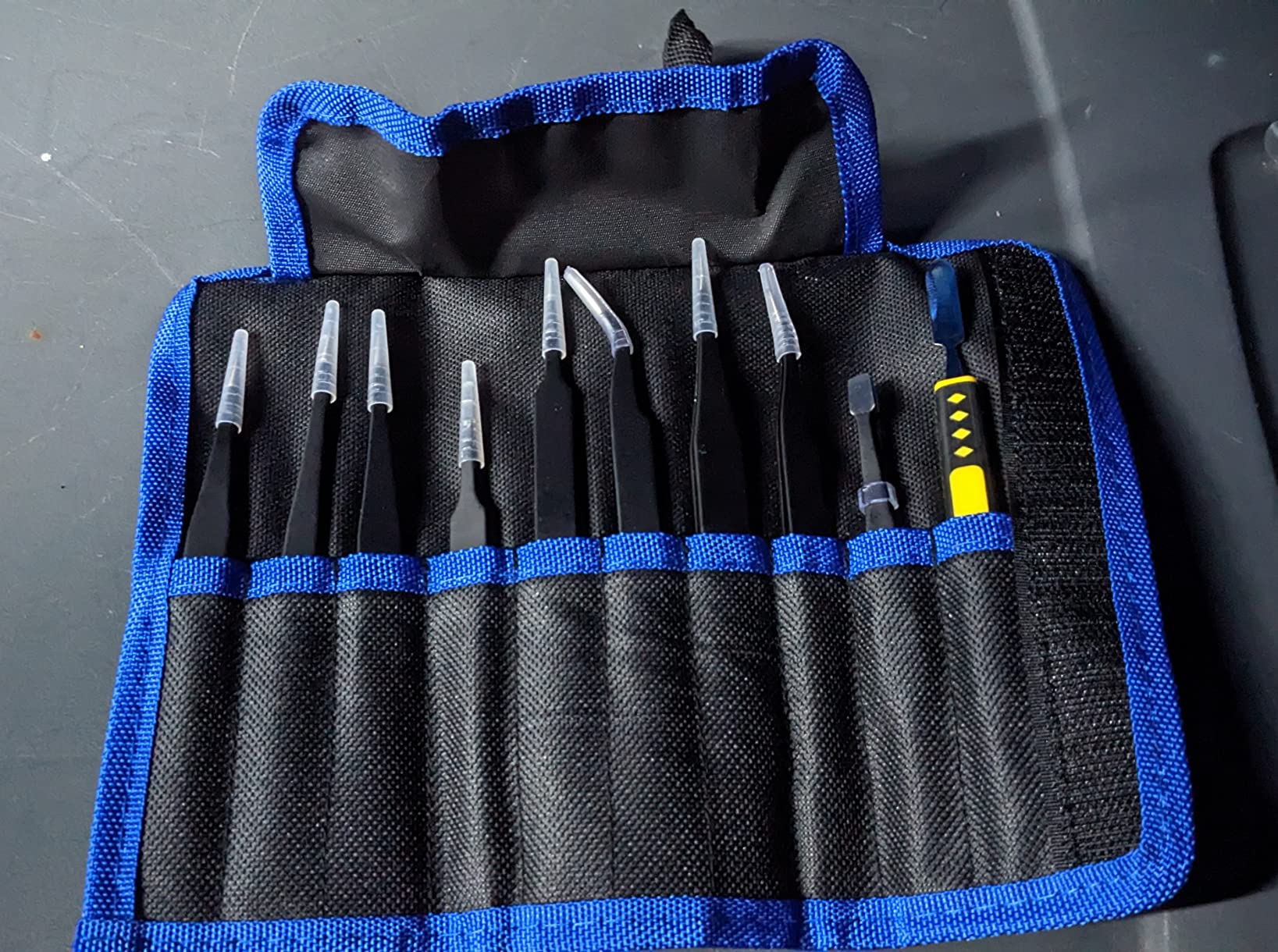 10 PCS Precision Tweezers Set, Stainless Steel ESD Anti-Static Tweezers Kit for Electronics Soldering, Jewelry-Making, Laboratory & Crafts - Includes Storage Bag customer photo 2