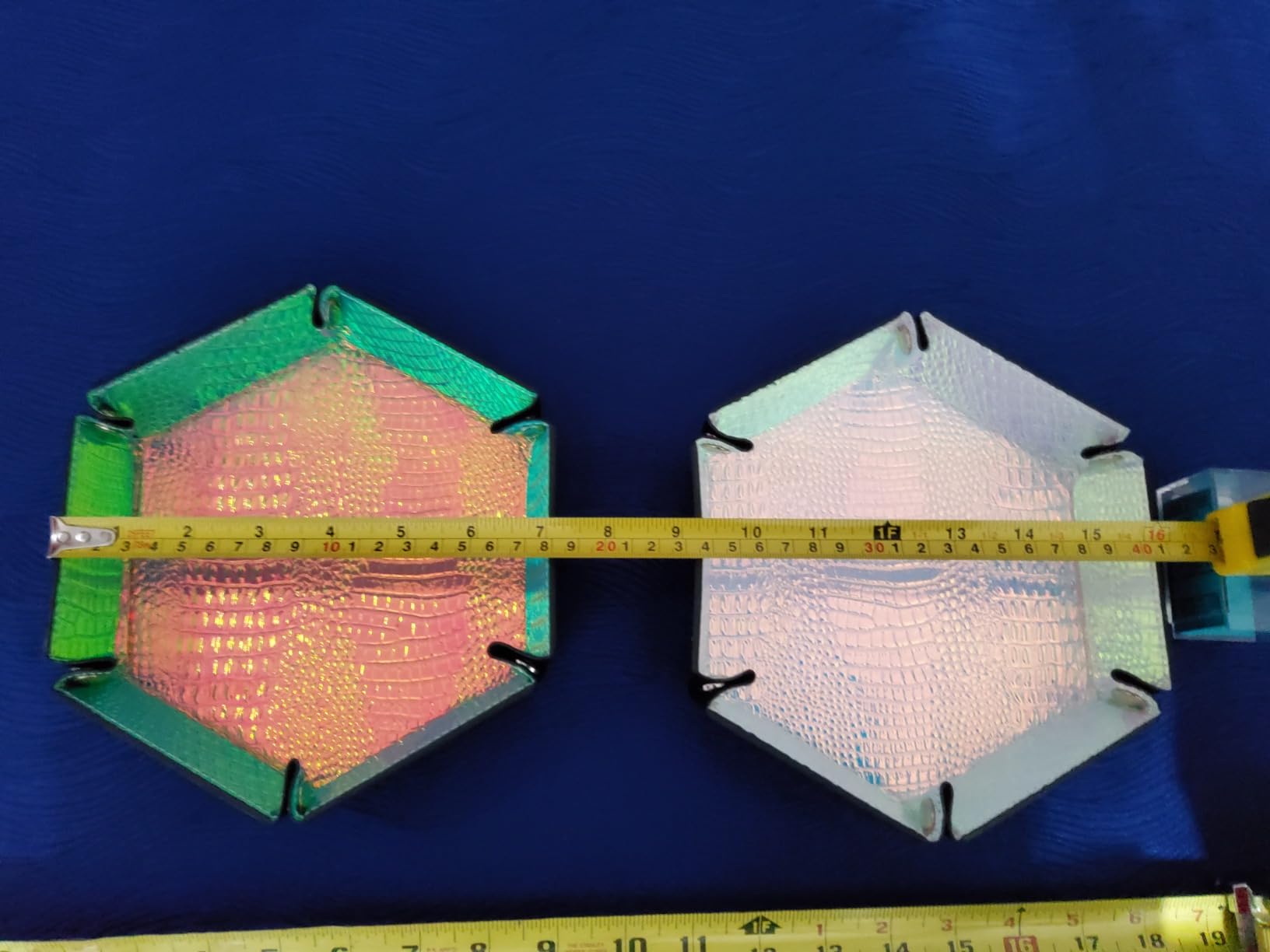 2 Pcs Portable Folding Dice Rolling Tray Set for RPG DND Table Games - PU Leather and Velvet Holder Storage Box - Black and Grey customer photo 1