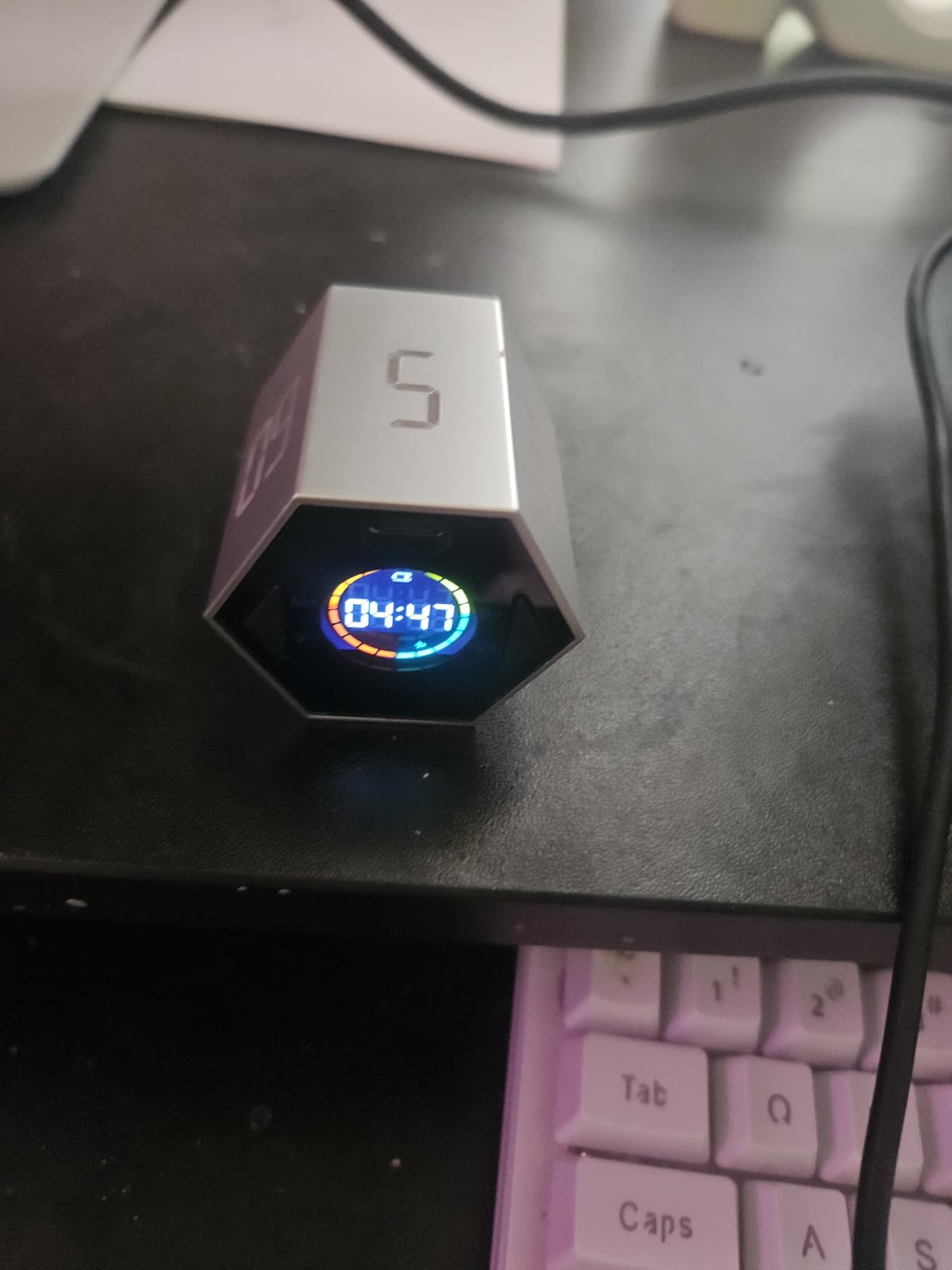 Ticktime Pomodoro Timer, Productivity Timer Cube, 3/5/10/15/25/30 Min Presets, Custom Countdown & Stopwatch 1s-99m59s, Sound/Vibration/Silent, Magnetic, Rechargeable, for ADHD Study Work, Gray customer photo 1