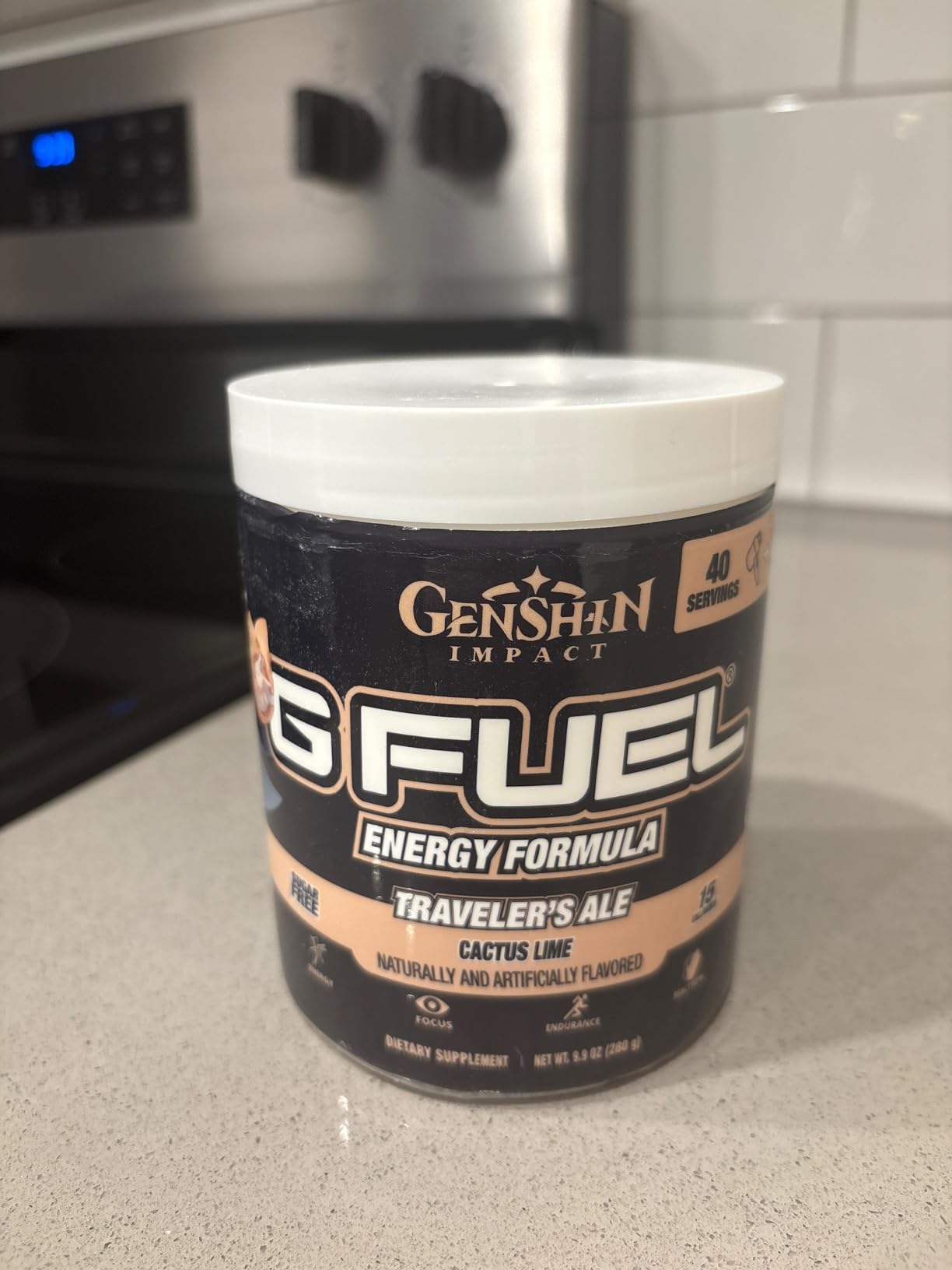 G Fuel Sonic 2.0 Energy Drink Powder, Pre Workout Caffeine Mix for Gaming, Sugar Free Focus Amino, Vitamin + Antioxidants, 9.8oz (Peach Ring Candy, 40 Servings) customer photo 2