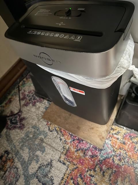 BONSEN Shredder for Home Office, 4 Gallons 8-Sheet Cross Cut Credit Card Shredder, Small Paper Shredder for Home Use, High Security Level P-4, ETL Certification (S3101) customer photo 2