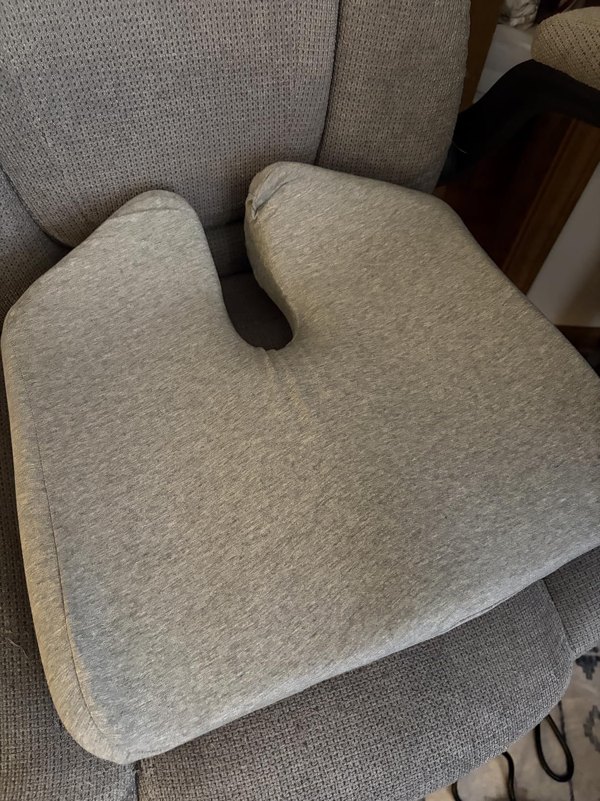 Cushion Lab Patented Pressure Relief Seat Cushion for Long Sitting Hours on Office & Home Chair - Extra-Dense Memory Foam for Soft Support. Car Pad for Hip, Tailbone, Coccyx, Sciatica - Black customer photo 1