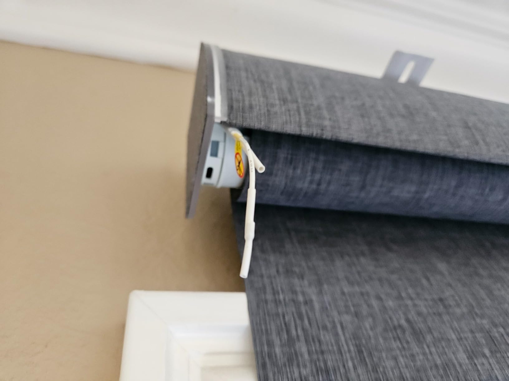 Graywind Motorized Roller Shade Work with Alexa Google 100% Blackout Rechargeable Smart Blinds Remote Control Battery Motor Cordless Window Shades, Customized Size (Matt Black) customer photo 2