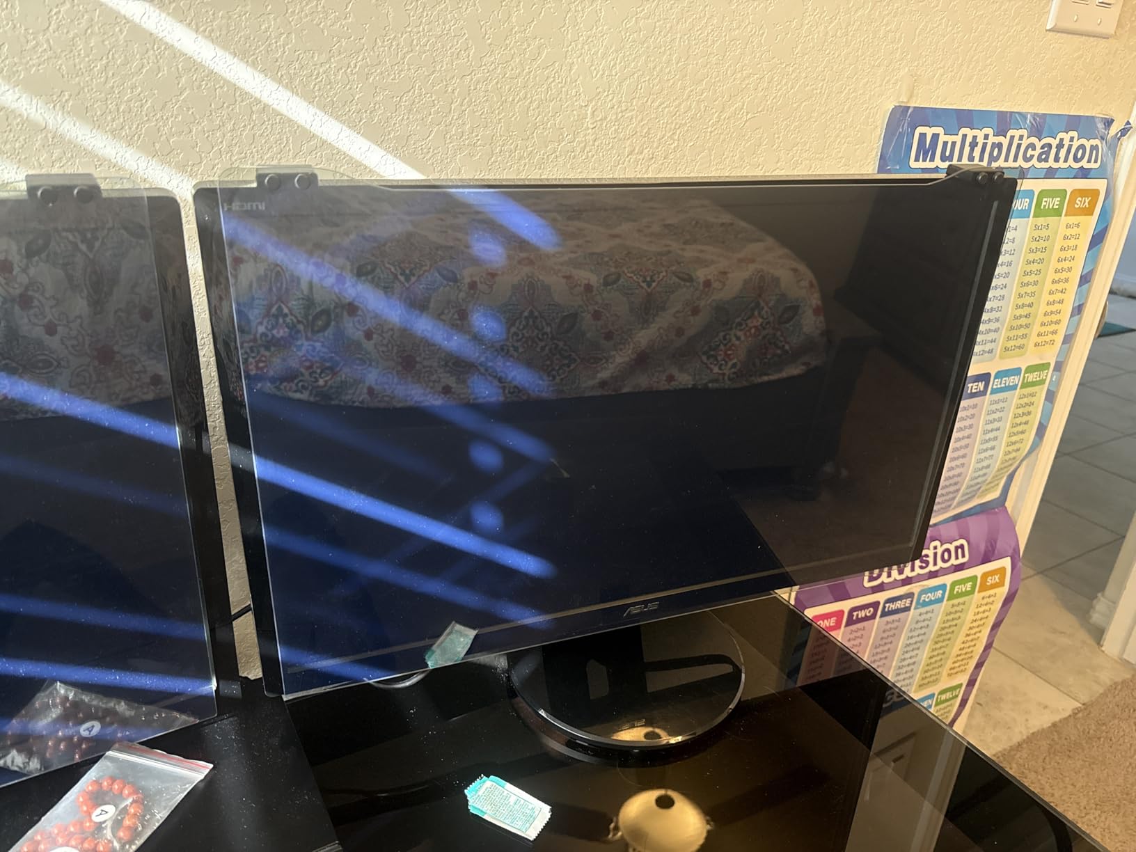 ZYY 23-24 Inch Anti Blue Light Screen Protector for Diagonal 23,23.6,23.8,24 Monitor, Desktop PC UV Blocking Filter (21 1/4 x 13 3/8) for Eye Strain, Hanging Computer Screen Blue Light Blocker customer photo 1