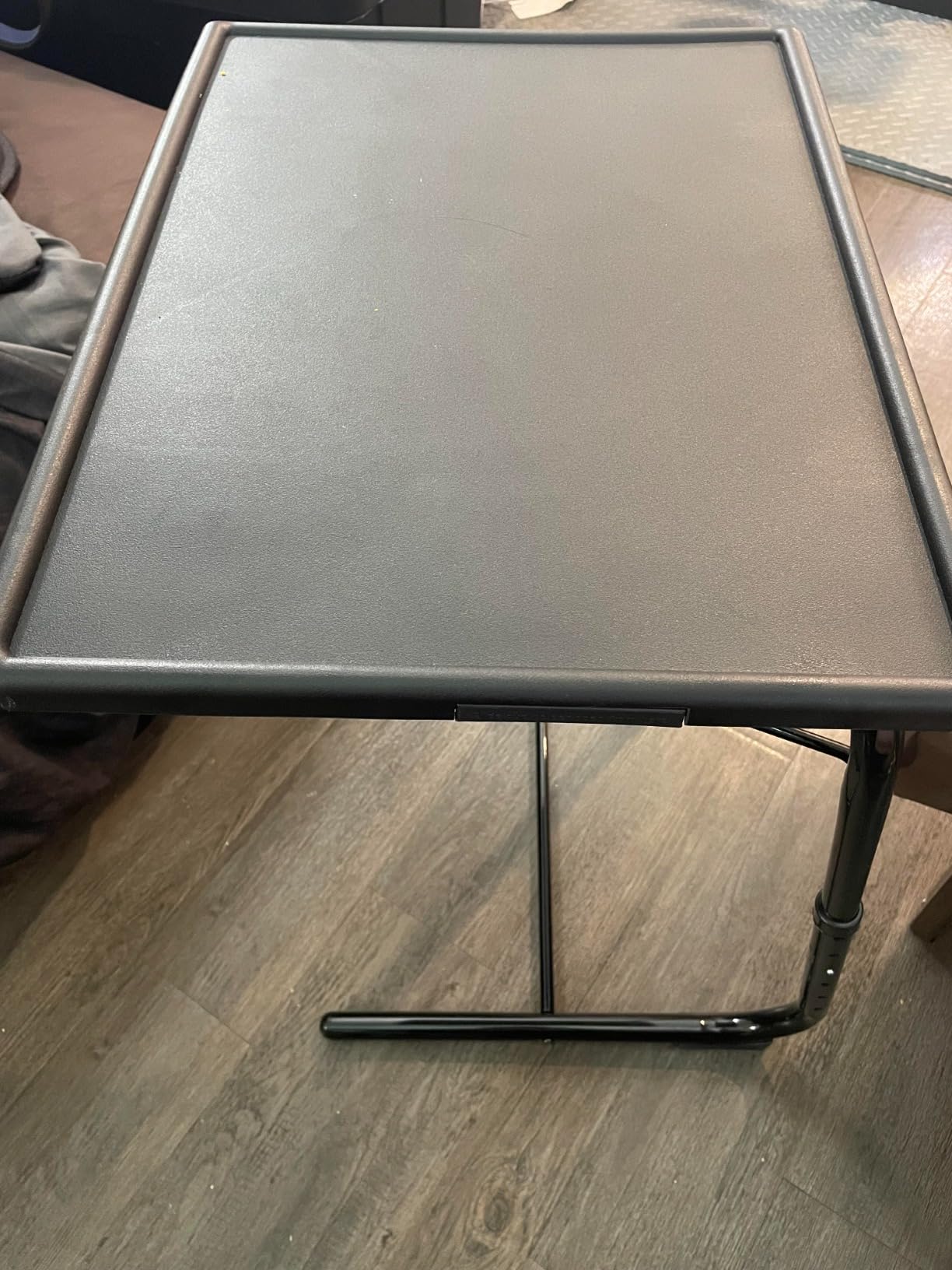 HUANUO Adjustable TV Tray Table - TV Dinner Tray with Cup Holder on Bed & Sofa, Comfortable Folding Table with 6 Height & 3 Tilt Angle Adjustments for Laptop (Azure) customer photo 2