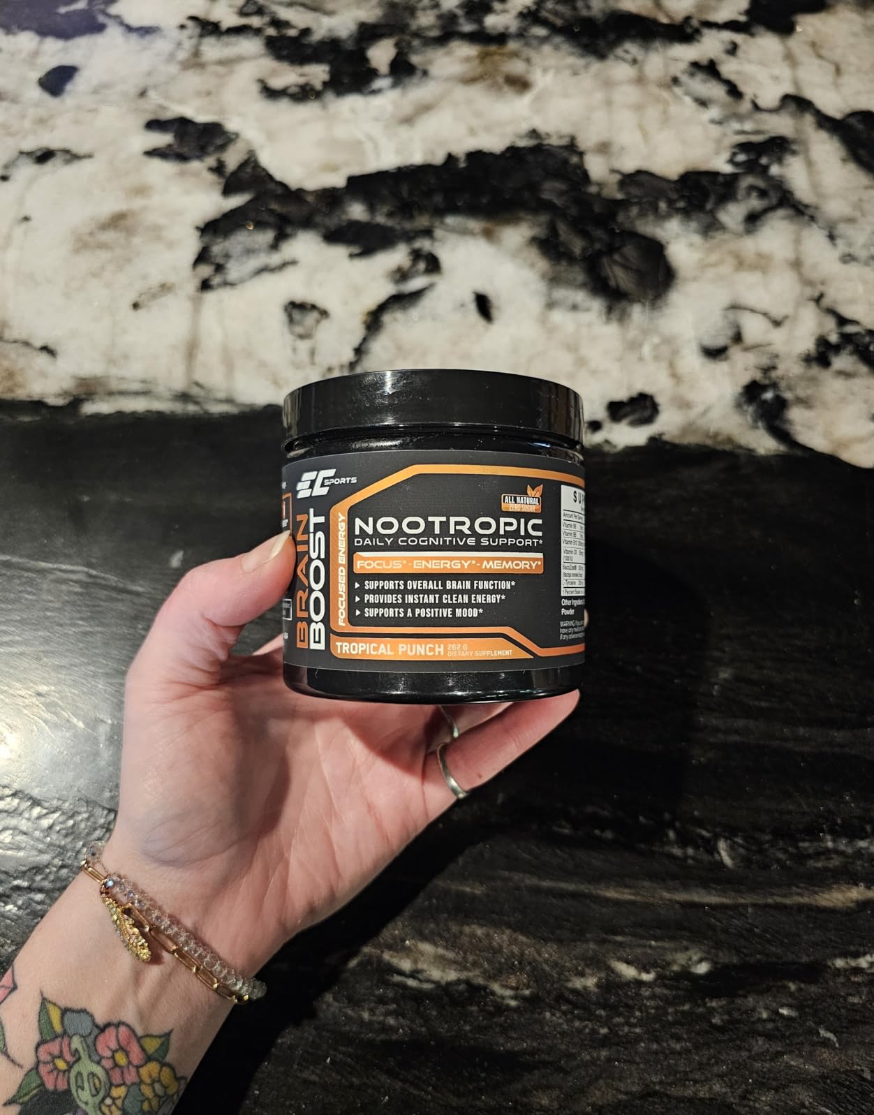 EC Sports Brain Boost Tropical Punch Nootropic Supplement for Focus, Faster Processing, Instant Energy & Performance w/ 18 Nootropics - 30 Servings customer photo 1