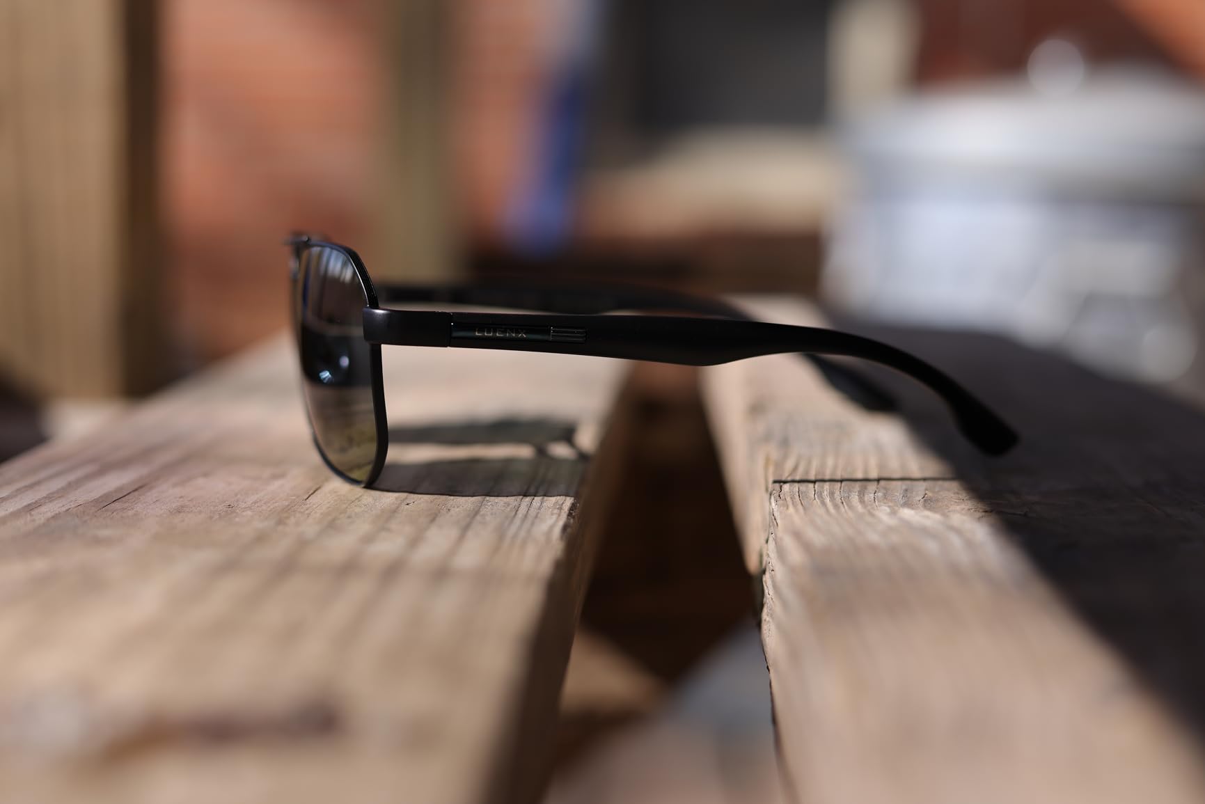 LUENX Aviator Sunglasses for Men Square Polarized Polygon Lens - UV 400 Protection with Accessories 61MM Driving Outdoor customer photo 2