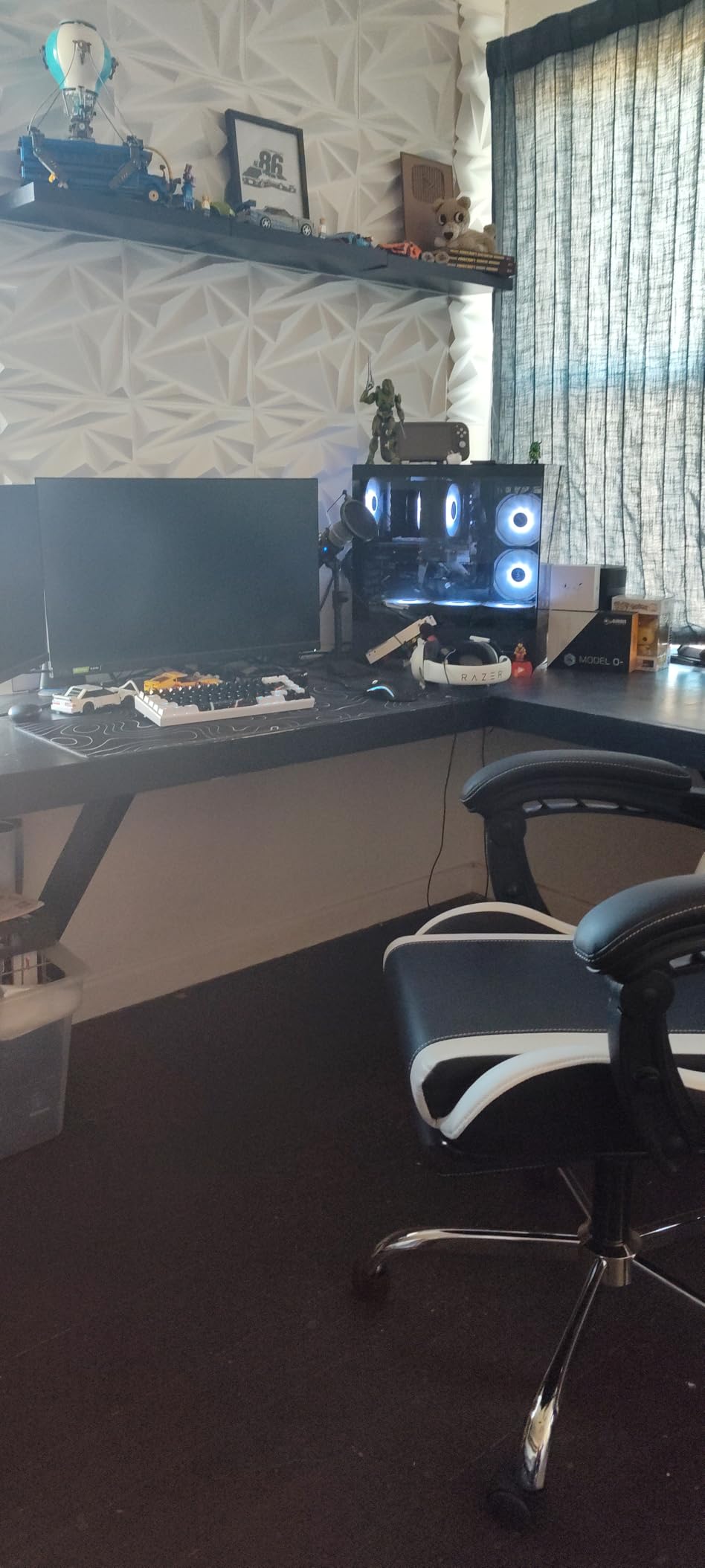 Updated Cable Raceway Kit - 77 (5x15.4) Inch Open Slot Wire Covers for Cords, Under Desk Cable Management System to Hide Under Desk/Tv/Computer/Net/Power Cords, (Pack 5) customer photo 1