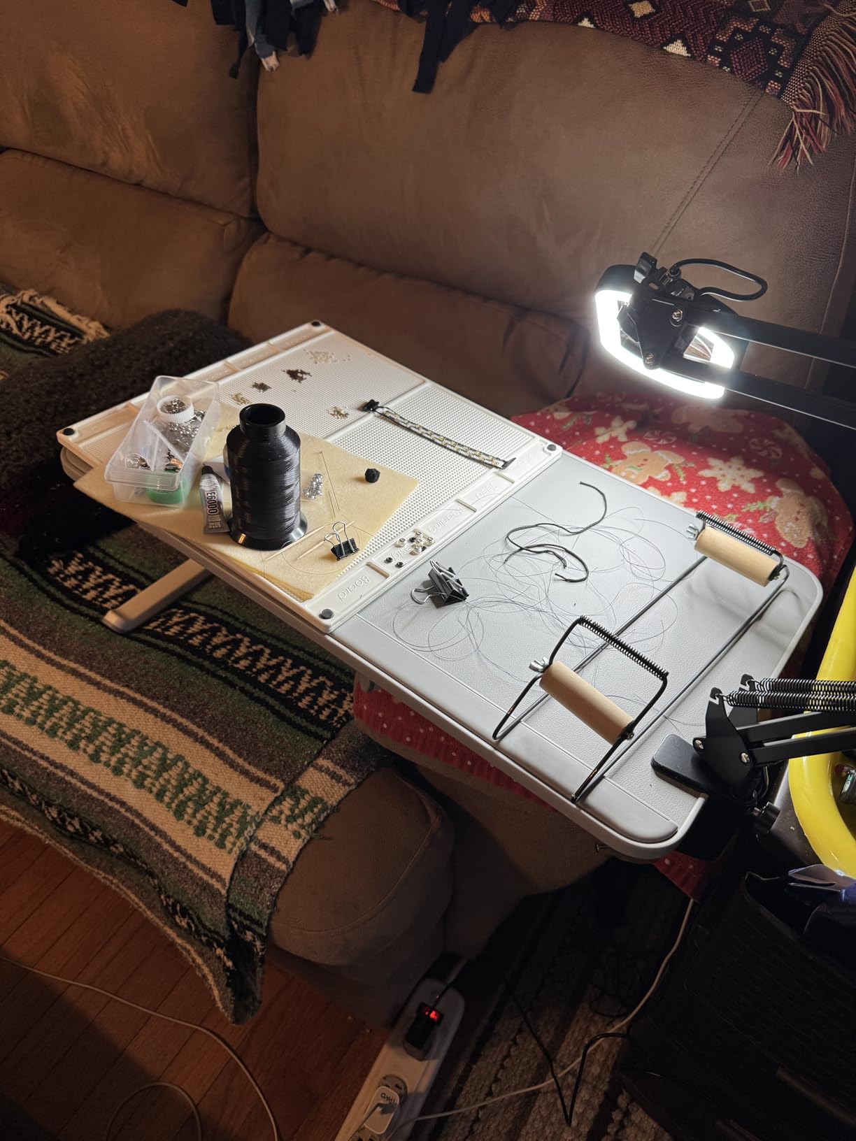 SAIJI Leather Lap Desk Laptop Bed Tray Table, Adjustable Laptop Stand for Bed, Portable Lightweight Standing Desk for Writing Eating Reading Couch Sofa Floor for Adults Kids (20.5