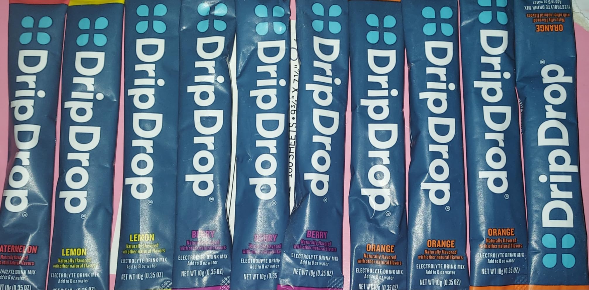 DripDrop Hydration Packets - Bold Variety Pack - Single Serve Electrolytes Powder Drink Mix - Watermelon, Berry, Lemon, Orange - Non-GMO, Gluten Free, Vegan - 16 Sticks customer photo 1