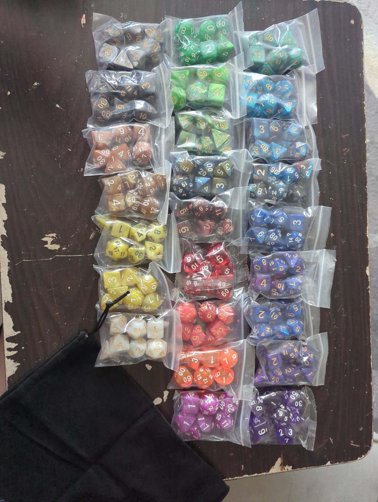 DND Double-Colors Polyhedron Dice Set for Dungeons and Dragons D&D RPG MTG Table Games D4 D6 D8 D10 D% D12 D20 25 Colors Dice with 1 Large Flannel Bag, 25 x 7 (175 Pieces) customer photo 1