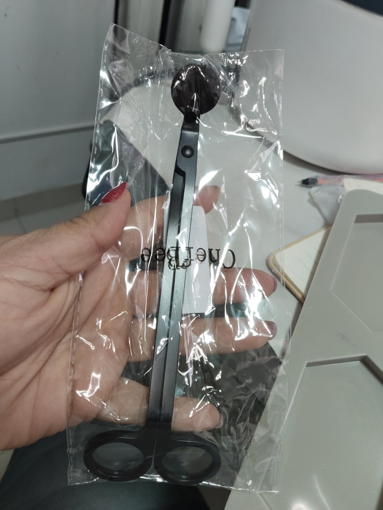 CHEFBEE Black Polished Stainless Steel Candle Wick Trimmer Wick Clipper Cutter, Scissors, Reaches Deep Into Candles to Cut Spent Cord, Allow Cleaner Burn and Prevent Soot Buildup customer photo 2