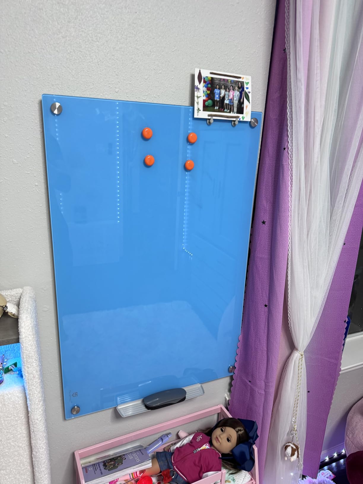 TSJ OFFICE Glass Dry-Erase Board - 36 x 24 Inches Wall Mounted Whiteboard with Magnetism, Large Frameless Glass White Board for Office, Home & School customer photo 2