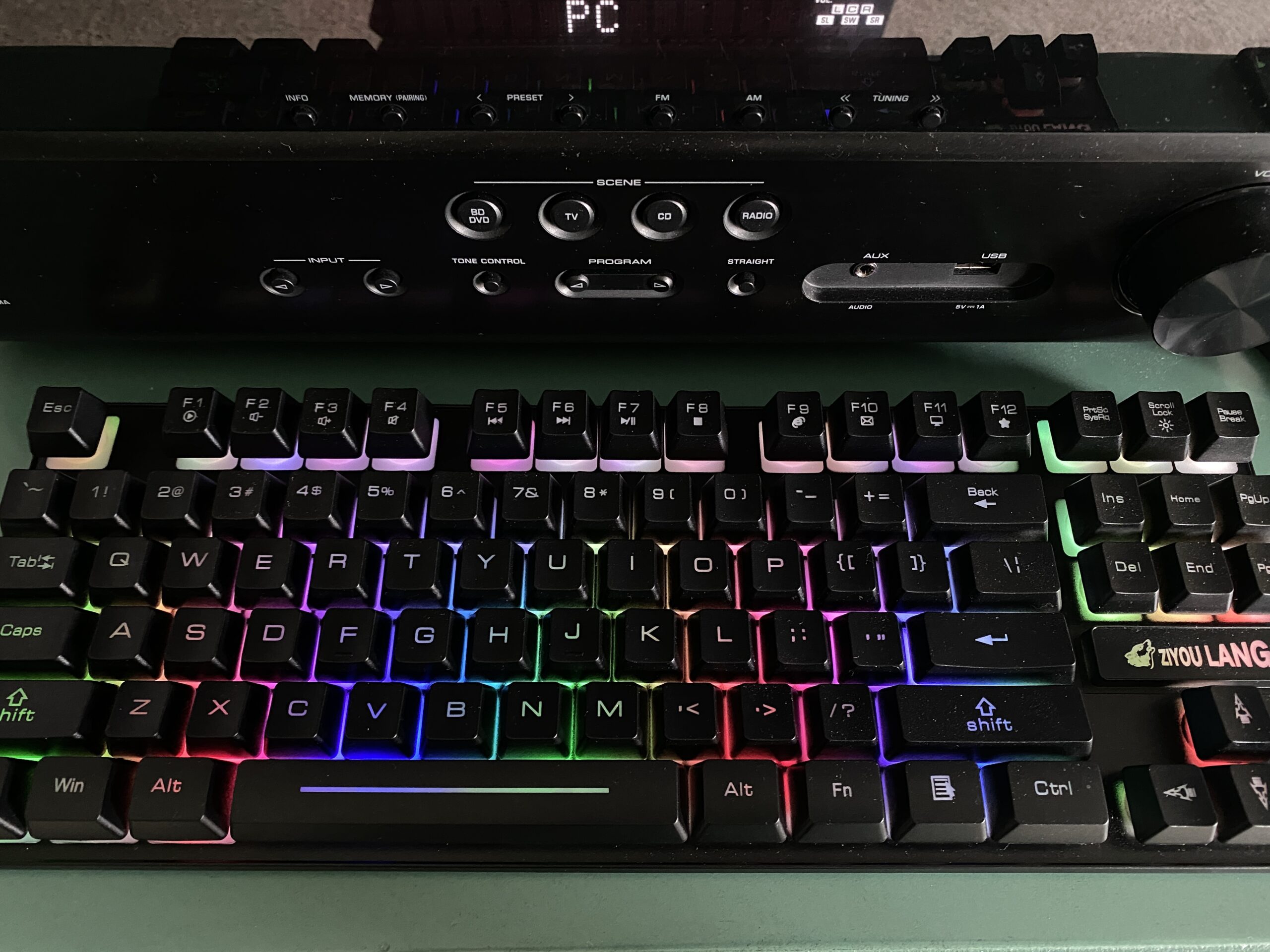 Wireless Gaming Keyboard and Mouse Combo with 87 Key Tenkeyless Rainbow LED Backlight Rechargeable 3800mAh Battery Anti-ghosting customer photo 2