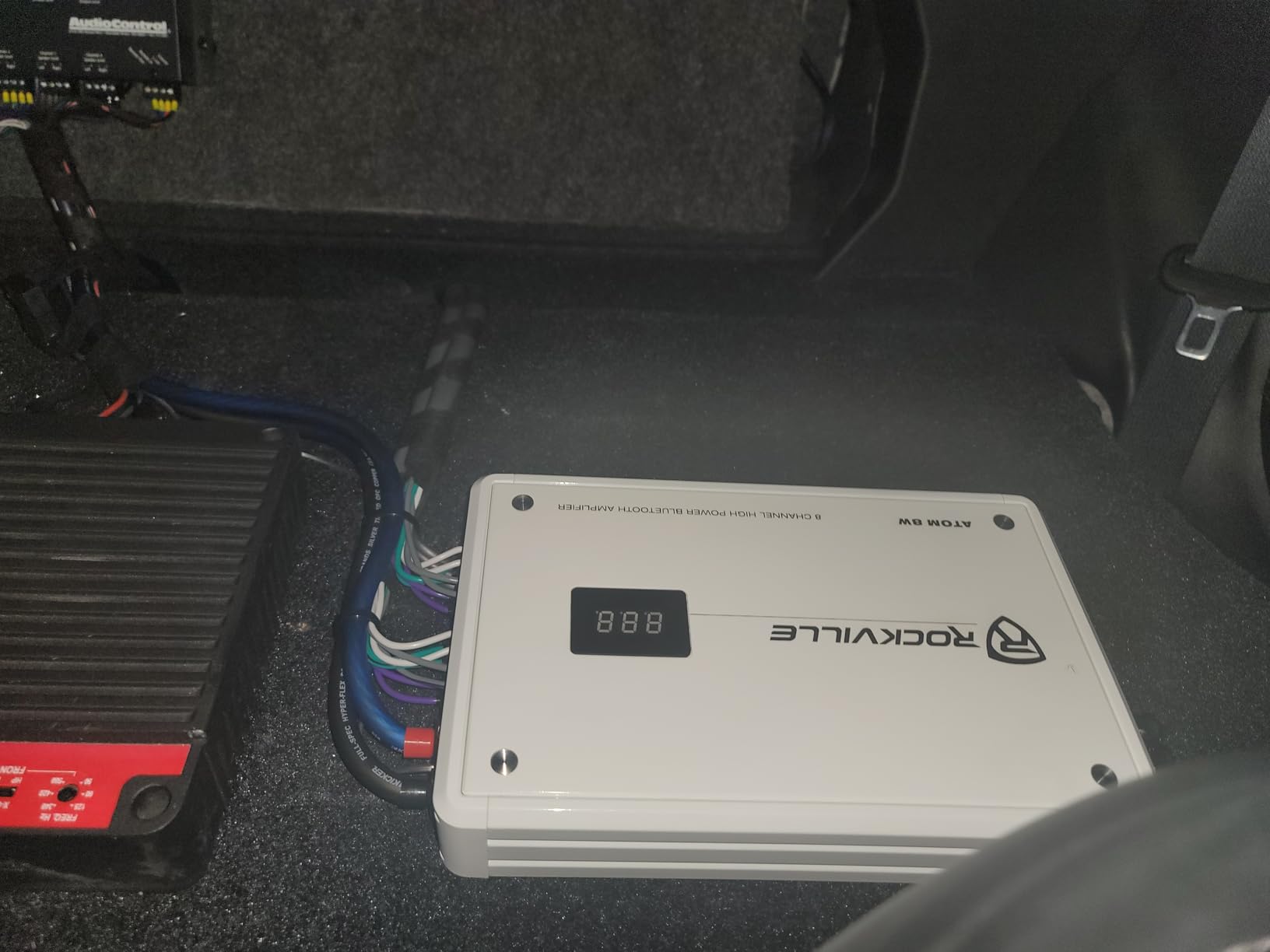 Rockville Atom 8W 3500W Peak 8-Channel Marine Amplifier 4 Ohm, Bluetooth, Marine-Grade Water-Resistant, Compact, for Boat and Marine Audio Systems customer photo 1