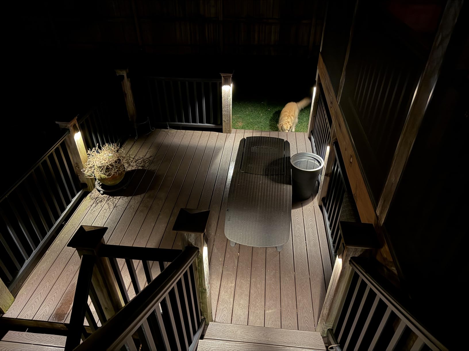 GKOLED Low Voltage LED Wedge Deck Rail Light, Landscape Railing Post Fence Accent Lighting, 2W 2700K Integrated LED Chips, Die-cast Aluminum, Powder Coated Finish, 12V AC/DC, IP65 Rated, Black, 6-Pack customer photo 1