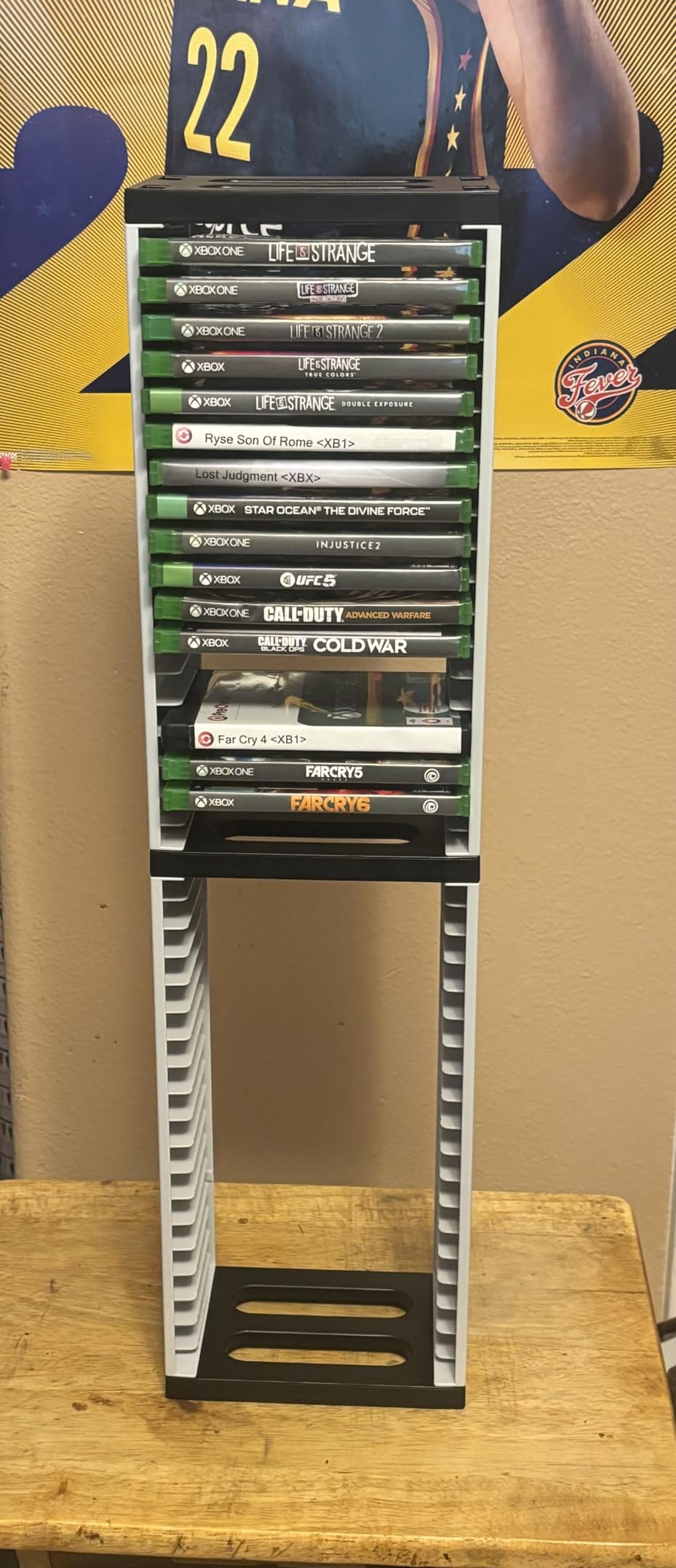 Nargos Video Game Storage Stand Tower for PS5/ PS4/ PS3/ Xbox Series S & X/Xbox one Game, Universal Game Disc Holder Vertical Blu Ray Case Organizer (White) customer photo 1