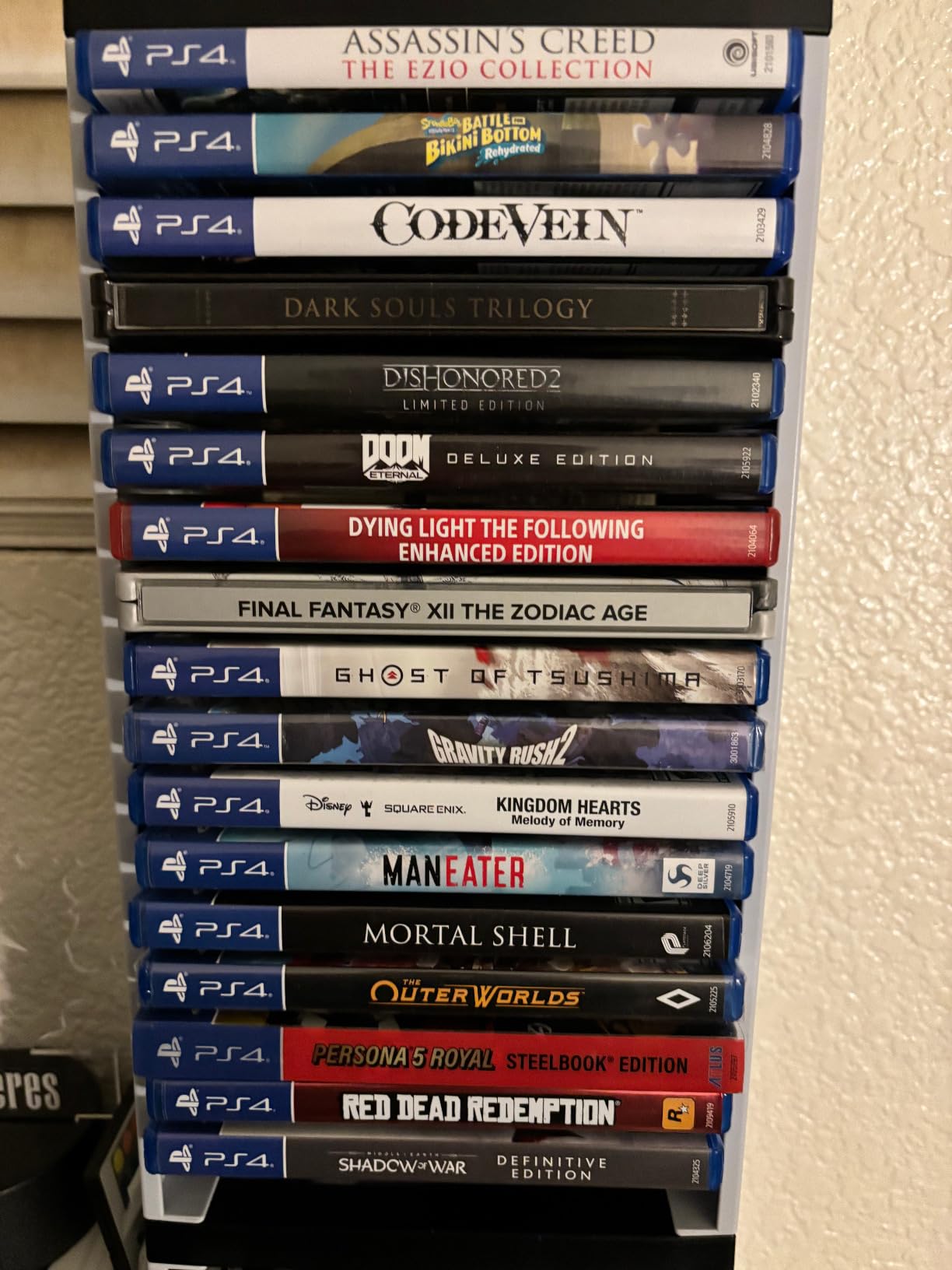 Nargos Video Game Storage Stand Tower for PS5/ PS4/ PS3/ Xbox Series S & X/Xbox one Game, Universal Game Disc Holder Vertical Blu Ray Case Organizer (White) customer photo 2