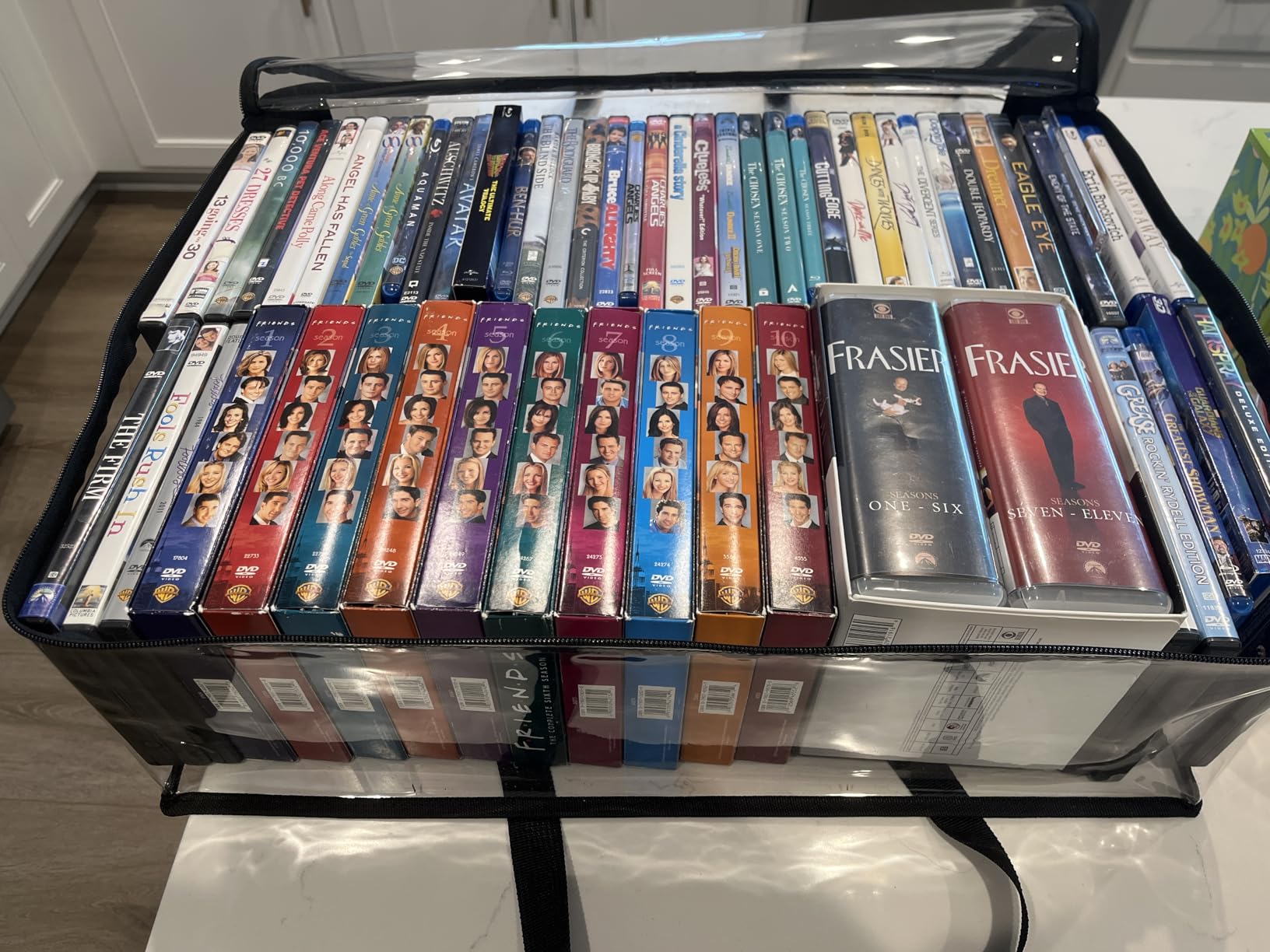 Besti Blu Ray Case Holder Organizer, Set of 2 Clear Plastic Bags with Handles for Storing Blurays, DVDs, CDs, Storage Bags for Video Game Cases customer photo 2