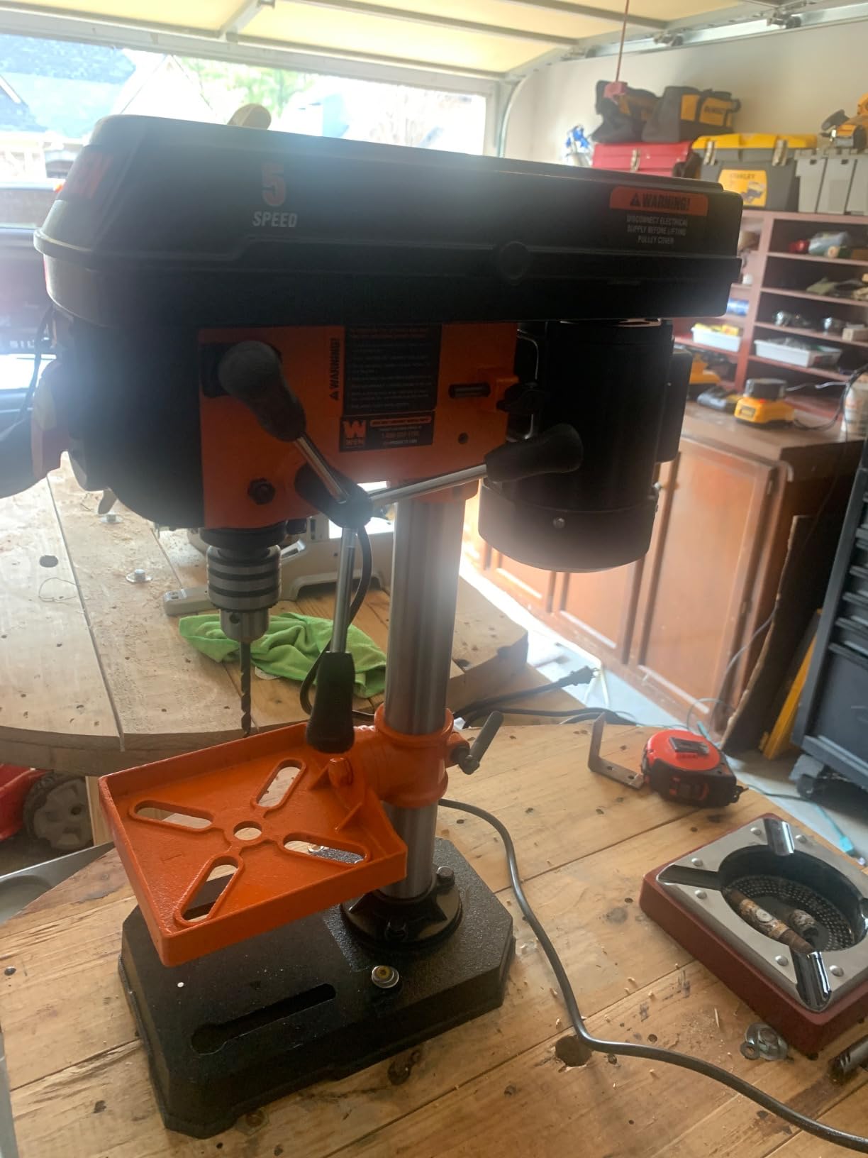 WEN 4208T 2.3-Amp 8-Inch 5-Speed Cast Iron Benchtop Drill Press,Black/Orange customer photo 1