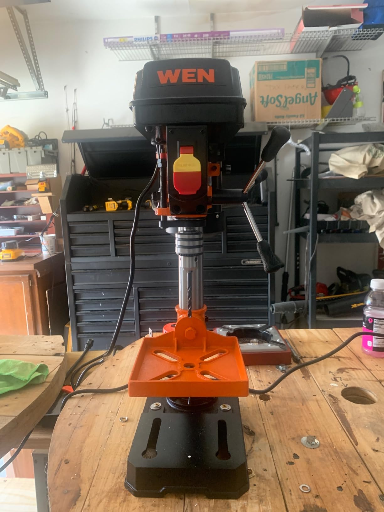 WEN 4208T 2.3-Amp 8-Inch 5-Speed Cast Iron Benchtop Drill Press,Black/Orange customer photo 2