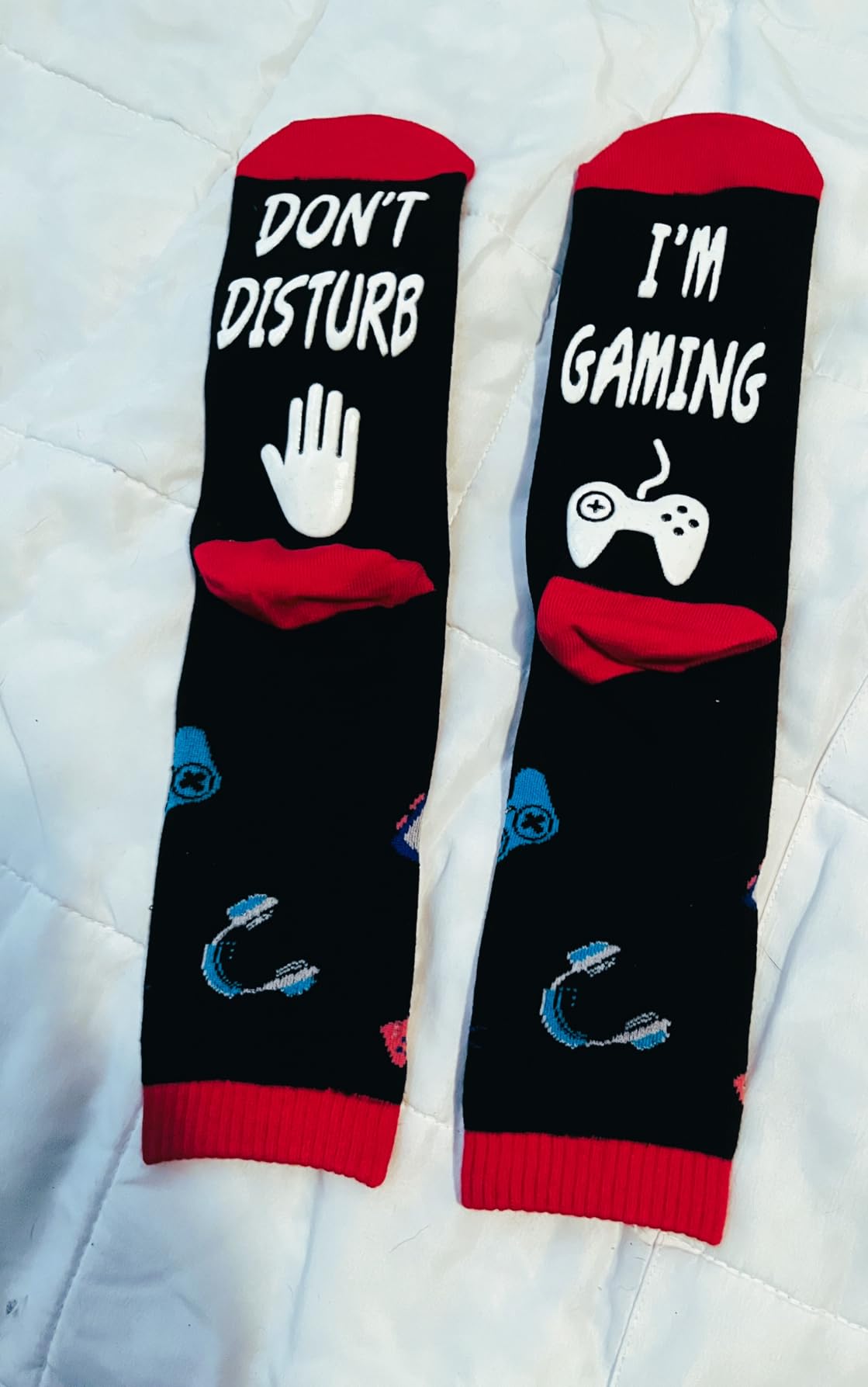 Do Not Disturb I'm Gaming Socks - Men Gifts for Men Teen Boys Dad Son Kid - Funny Novelty Gaming Socks customer photo 1