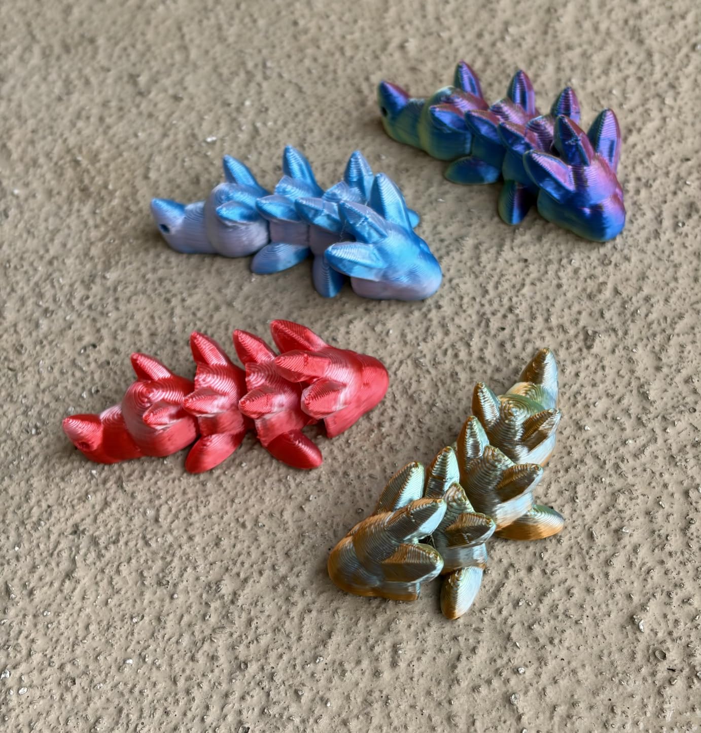 AMOLEN Silk PLA 3D Printer Filament Bundle, Shiny Dual Color Filament 1.75mm Pack, Multi Color Change 3D Printing Filament for Most FDM 3D Printer, 4 Spools 200g Each customer photo 1