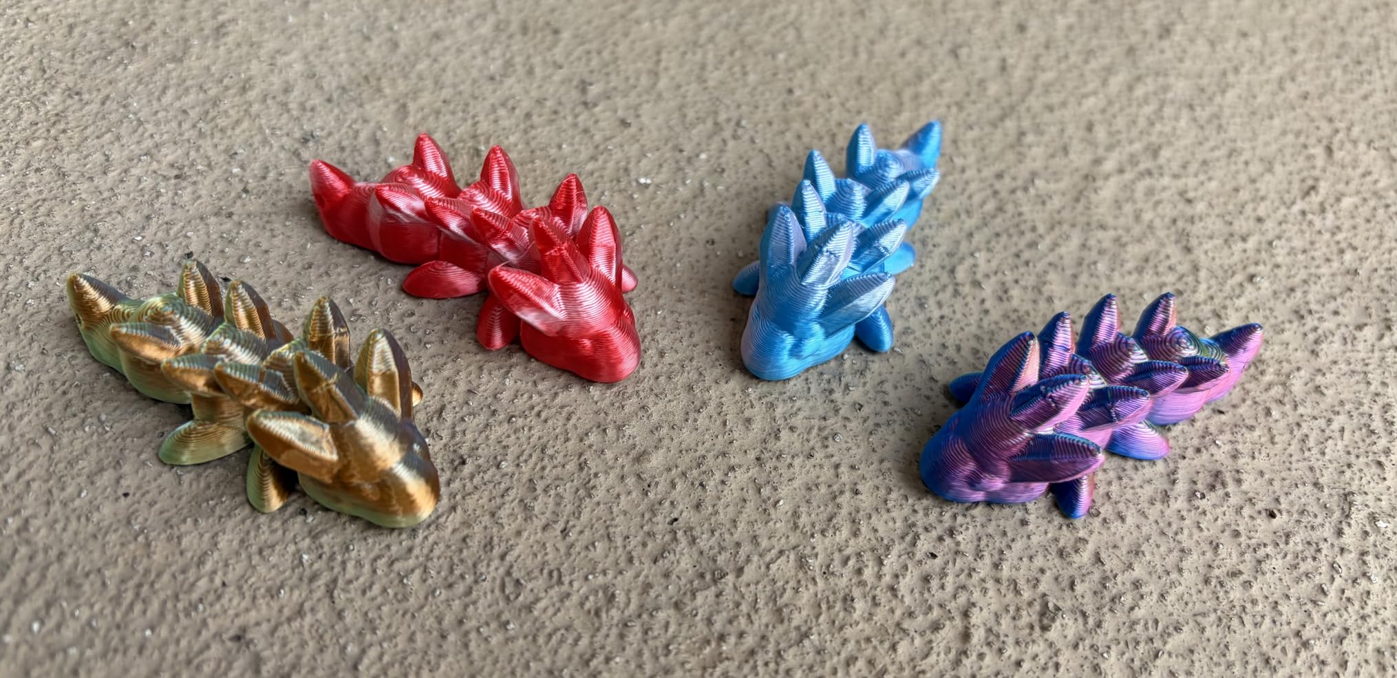 AMOLEN Silk PLA 3D Printer Filament Bundle, Shiny Dual Color Filament 1.75mm Pack, Multi Color Change 3D Printing Filament for Most FDM 3D Printer, 4 Spools 200g Each customer photo 2